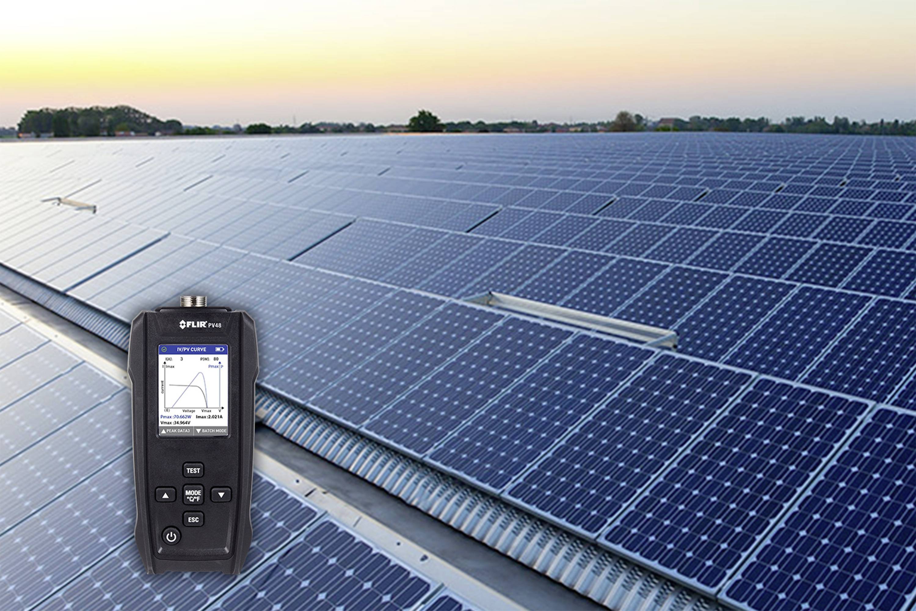 FLIR Solarpanel-Tester und I-V-Kennlinien-Tracer mit Temperaturmessungen PV48 Solar-Panel-Tester