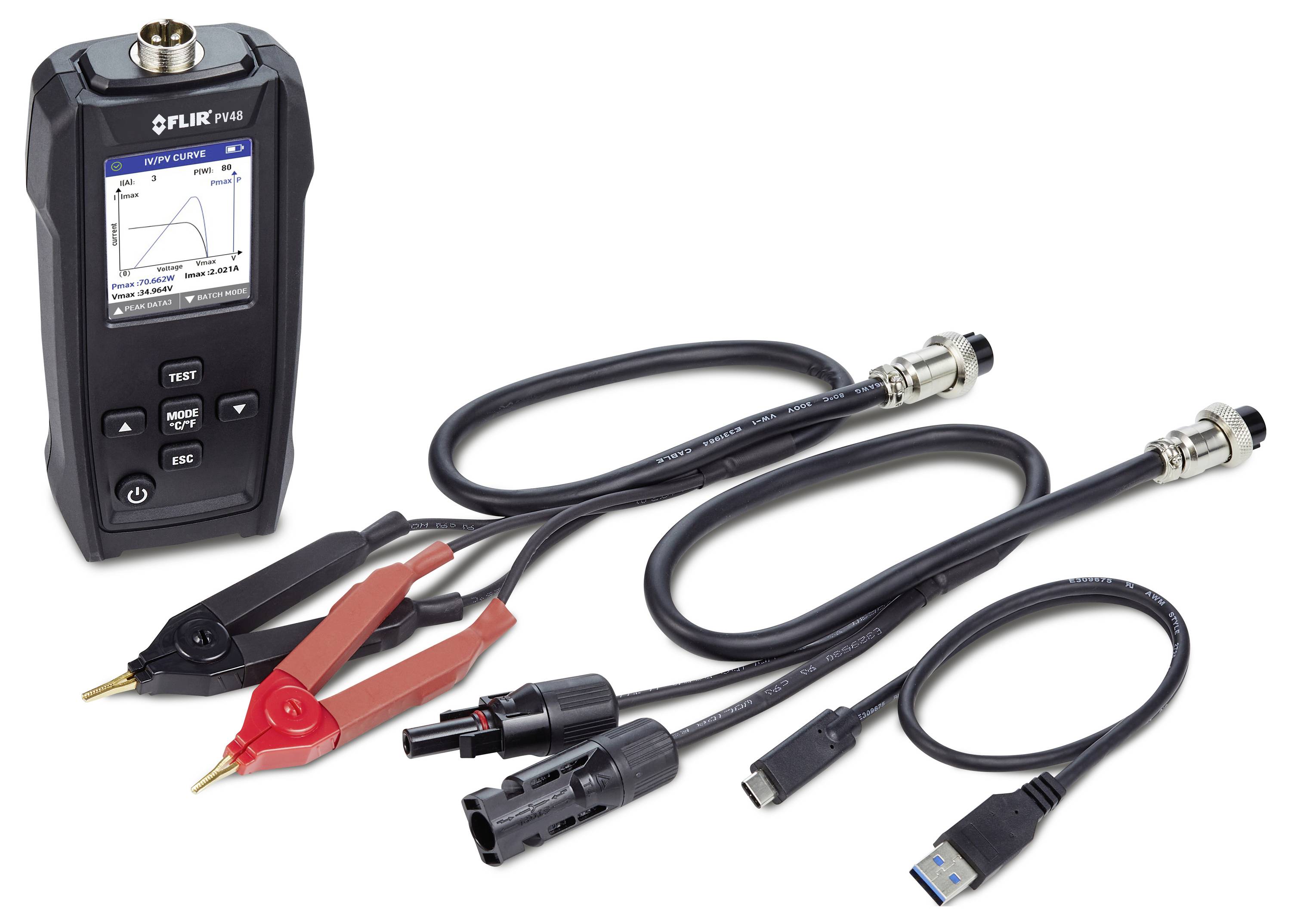 FLIR Solarpanel-Tester und I-V-Kennlinien-Tracer mit Temperaturmessungen PV48 Solar-Panel-Tester