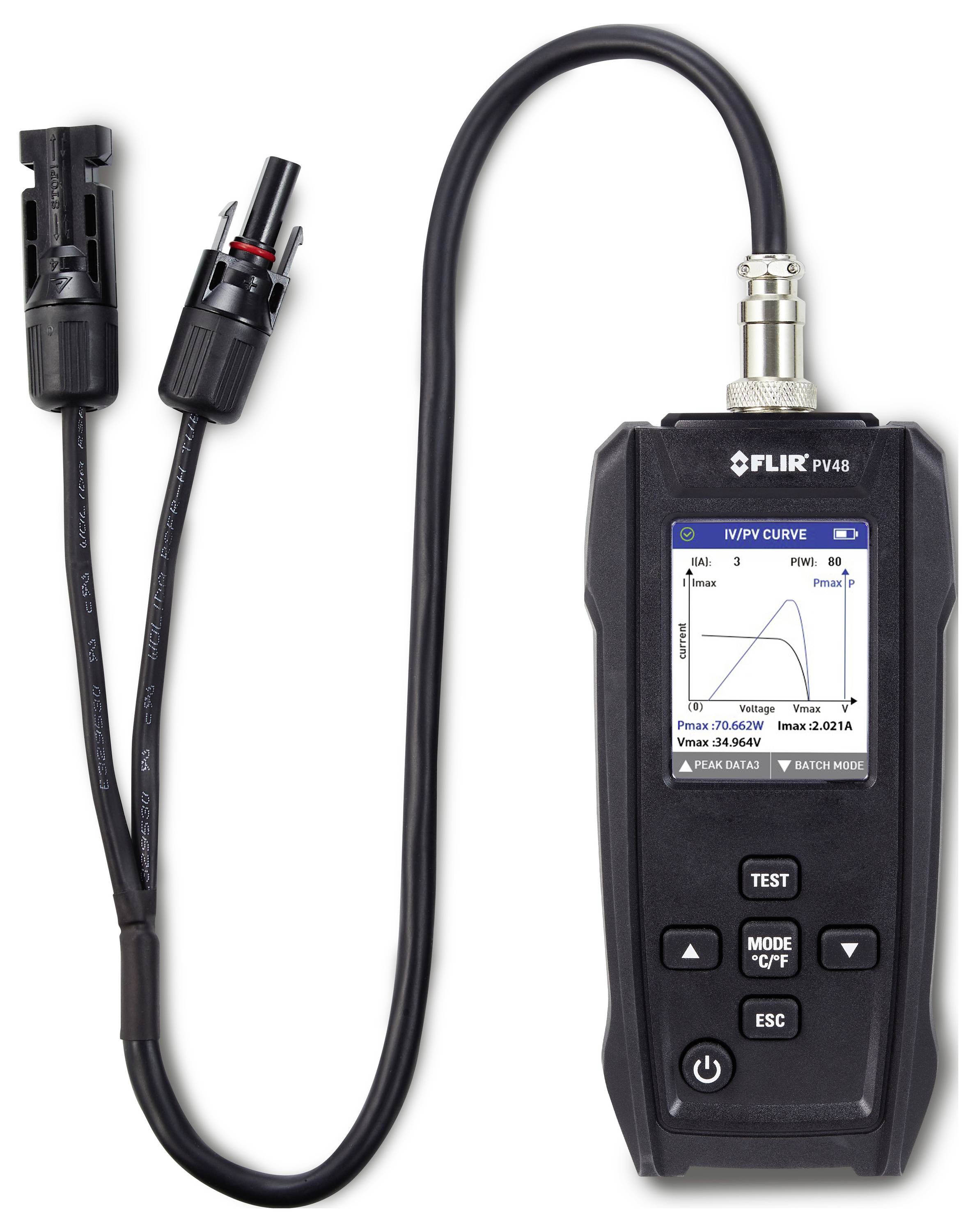 FLIR Solarpanel-Tester und I-V-Kennlinien-Tracer mit Temperaturmessungen PV48 Solar-Panel-Tester