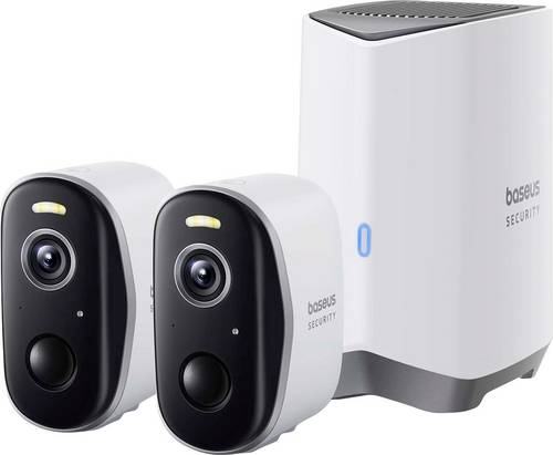 Baseus N1 Plus Outdoor 2K 2-Cam Kit S0TY002131 WLAN IP-Überwachungs-Set 2er Set 2304 x 1296 Pixel