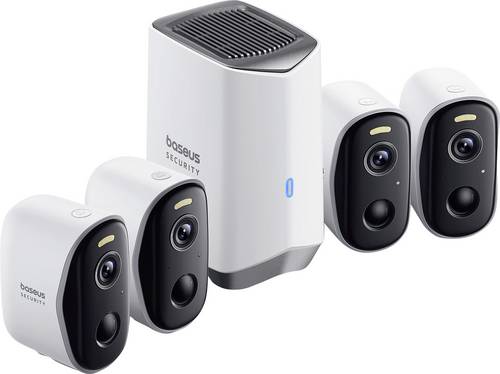 Baseus N1 Plus Outdoor 2K 4-Cam Kit S0TY012131 WLAN IP-Überwachungs-Set 4er Set 2304 x 1296 Pixel