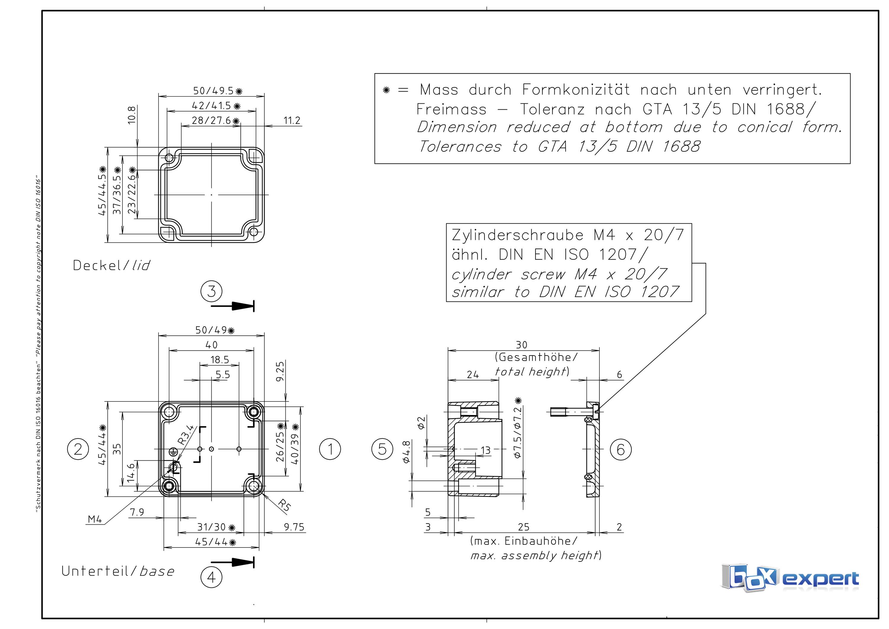 Boxexpert Alster 504530 Gehäuse 45 x 50 x 30 Aluminium Silber-Grau 1St.