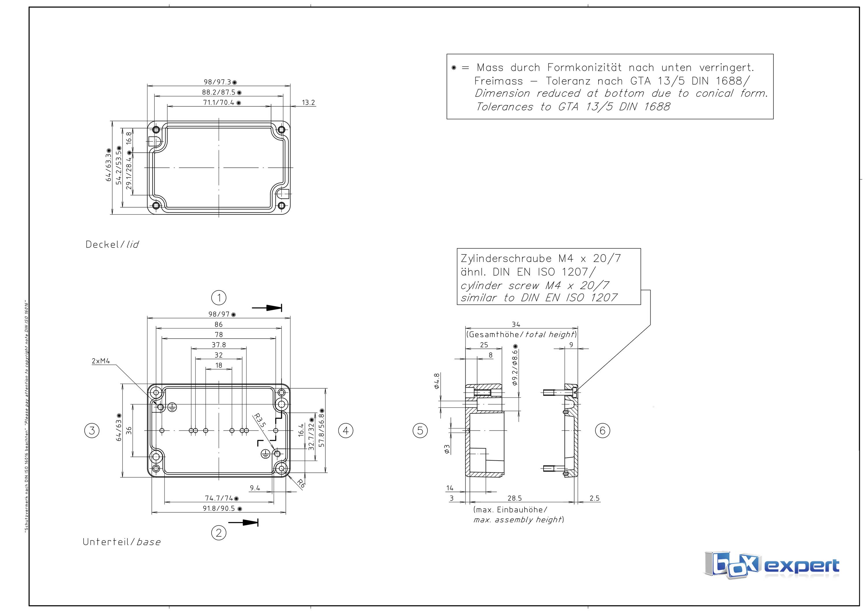 Boxexpert Alster 986434 Gehäuse 64 x 98 x 34 Aluminium Silber-Grau 1St.