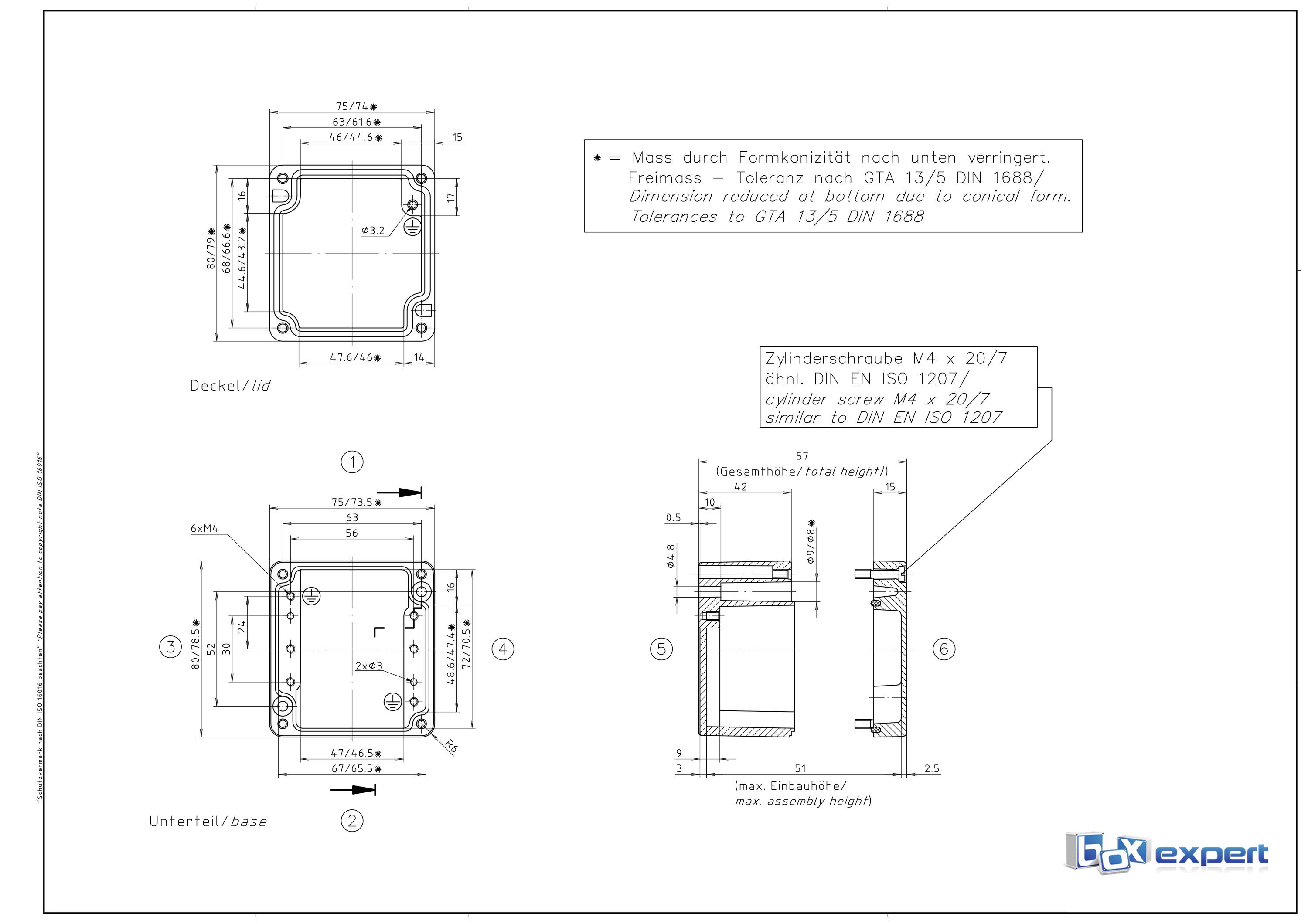 Boxexpert Alster 758057 Gehäuse 75 x 80 x 57 Aluminium Silber-Grau 1St.