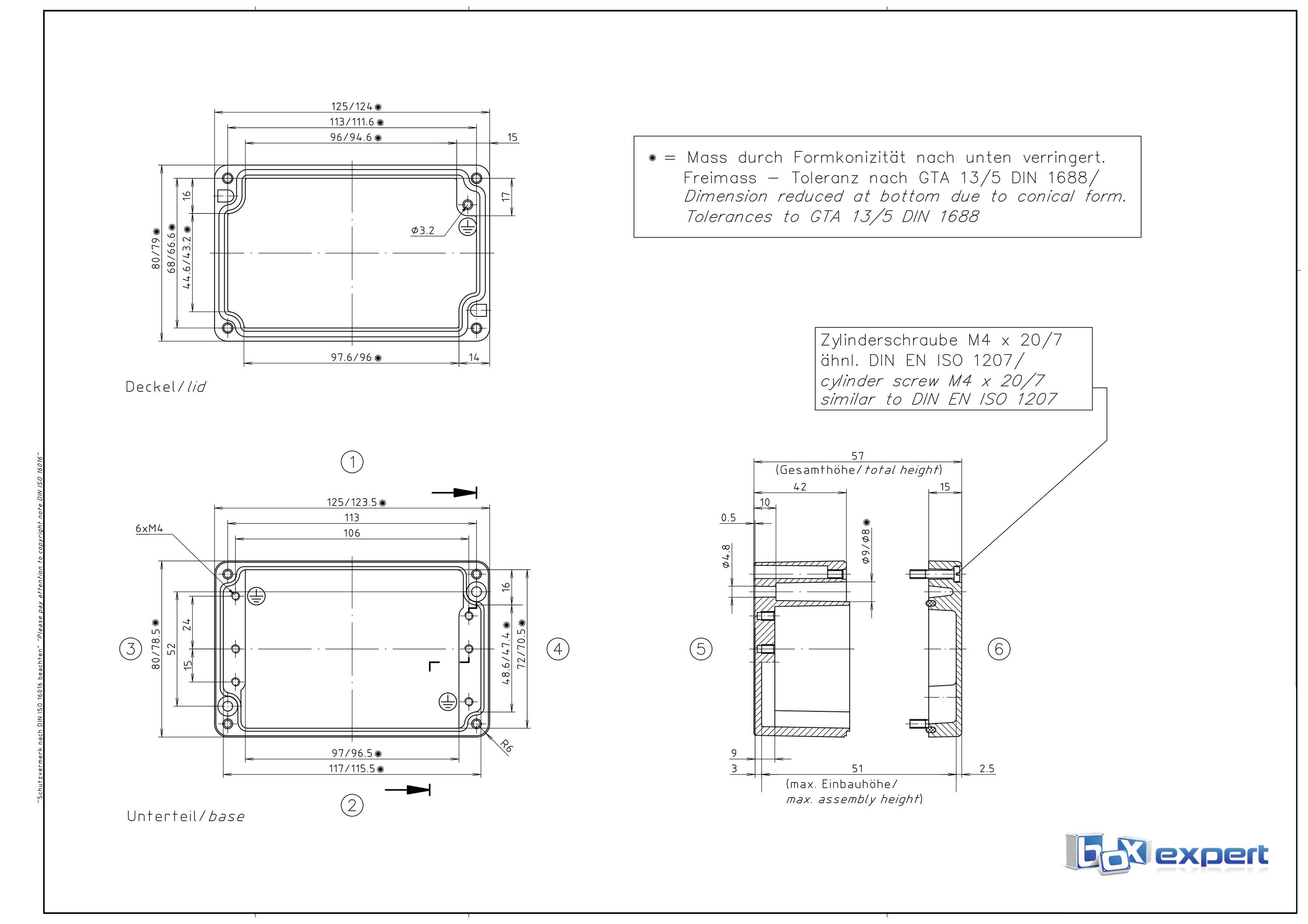Boxexpert Alster 1258057 Gehäuse 80 x 125 x 57 Aluminium Silber-Grau 1St.