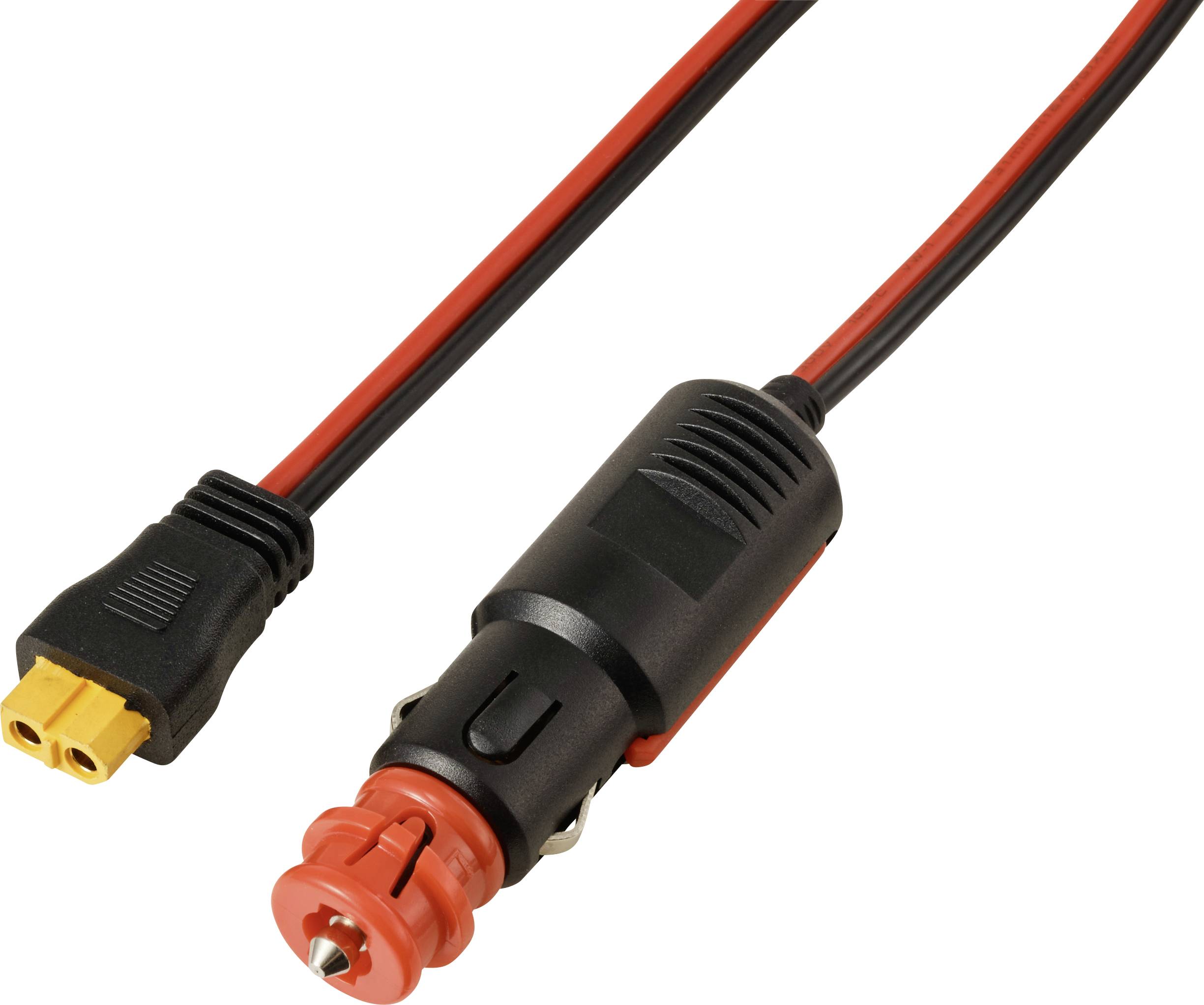 TRU COMPONENTS Zigarettenstecker auf XT60-Kabel 2m TC-13619280 Schwarz, Rot Inhalt: 1St.