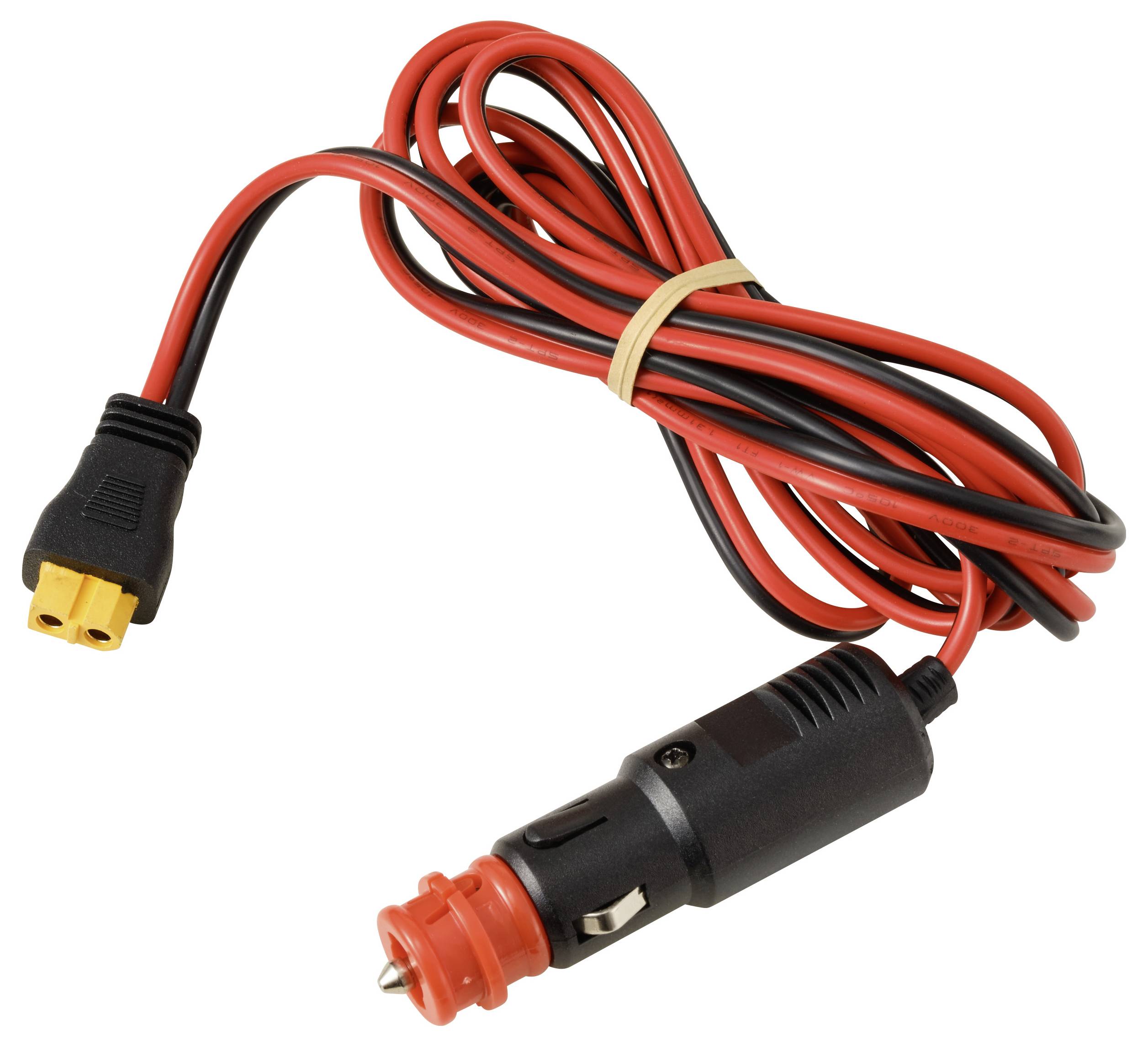 TRU COMPONENTS Zigarettenstecker auf XT60-Kabel 2m TC-13619280 Schwarz, Rot Inhalt: 1St.