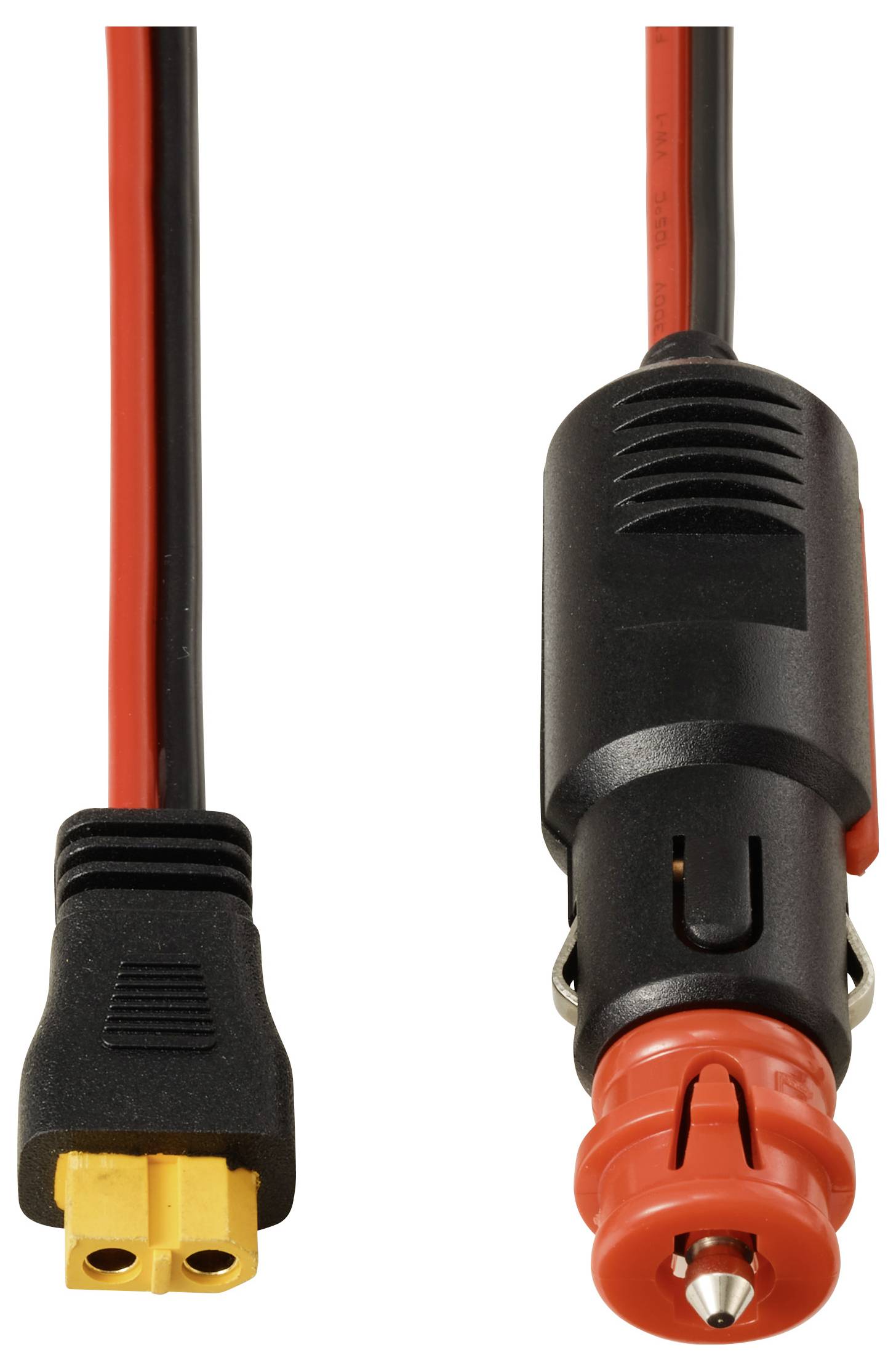 TRU COMPONENTS Zigarettenstecker auf XT60-Kabel 2m TC-13619280 Schwarz, Rot Inhalt: 1St.