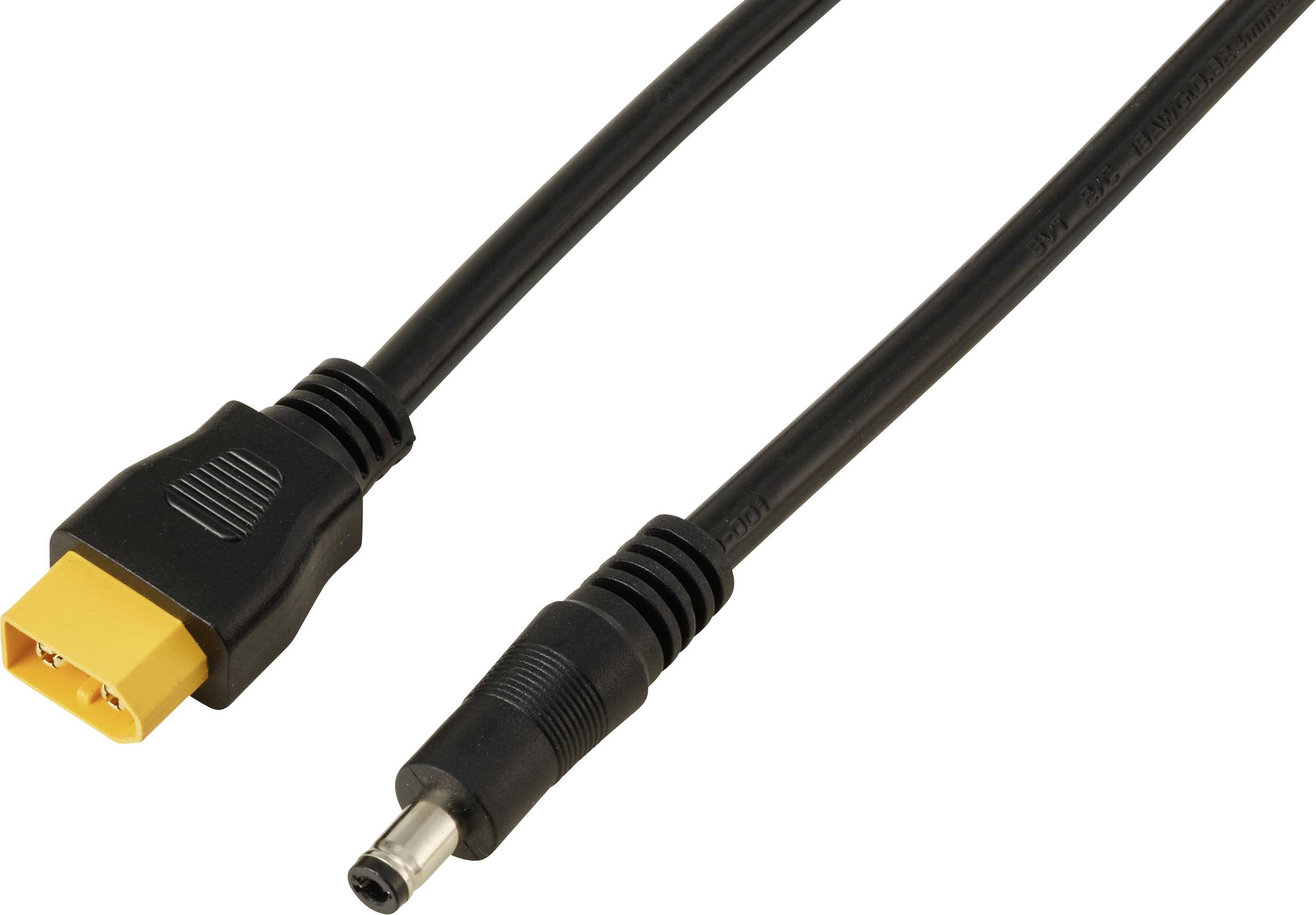 TRU COMPONENTS DC-Stecker 2,5/5,5 mm auf XT60-Kabel 0,5 m TC-13619296 Schwarz Inhalt: 1 St.
