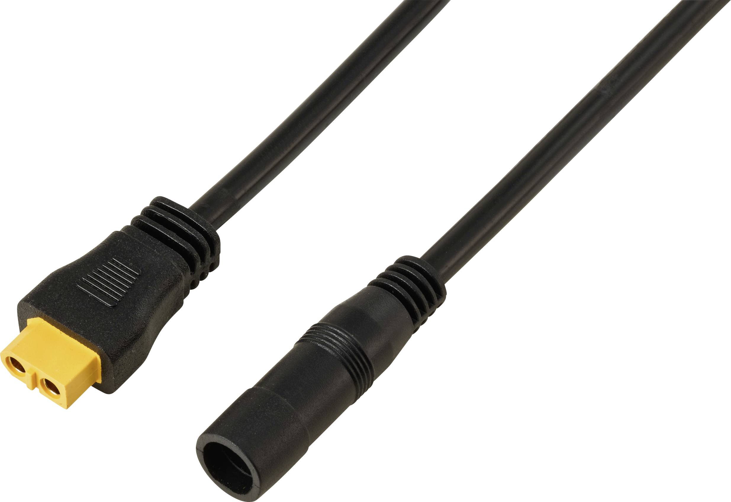 TRU COMPONENTS DC-Buchse 2,5/5,5 mm auf XT60-Kabel 0,5 m TC-13619300 Schwarz Inhalt: 1 St.