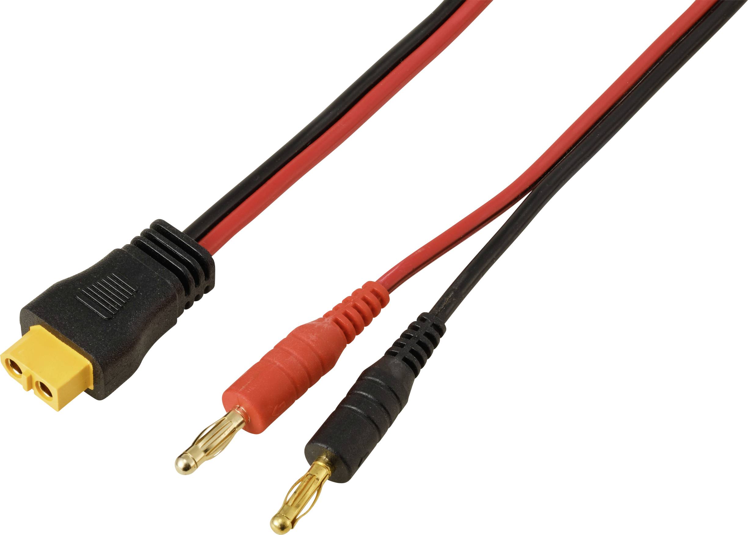 TRU COMPONENTS Bananenstecker 4 mm auf XT60-Kabel, Rot/Schwarz 2 m TC-13619304 Schwarz, Rot Inhalt