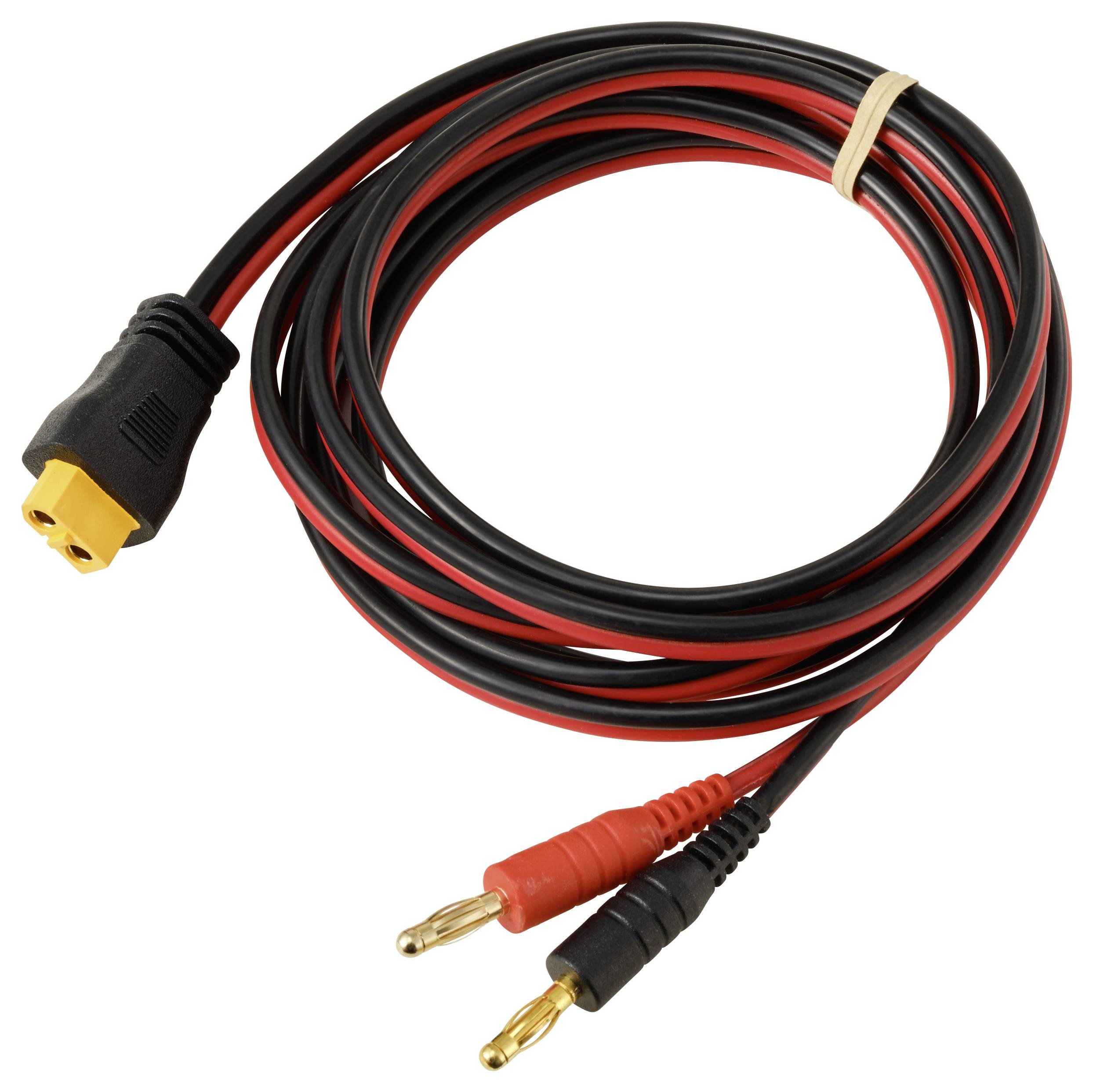 TRU COMPONENTS Bananenstecker 4mm auf XT60-Kabel, Rot/Schwarz 2m TC-13619304 Schwarz, Rot Inhalt: 1St.