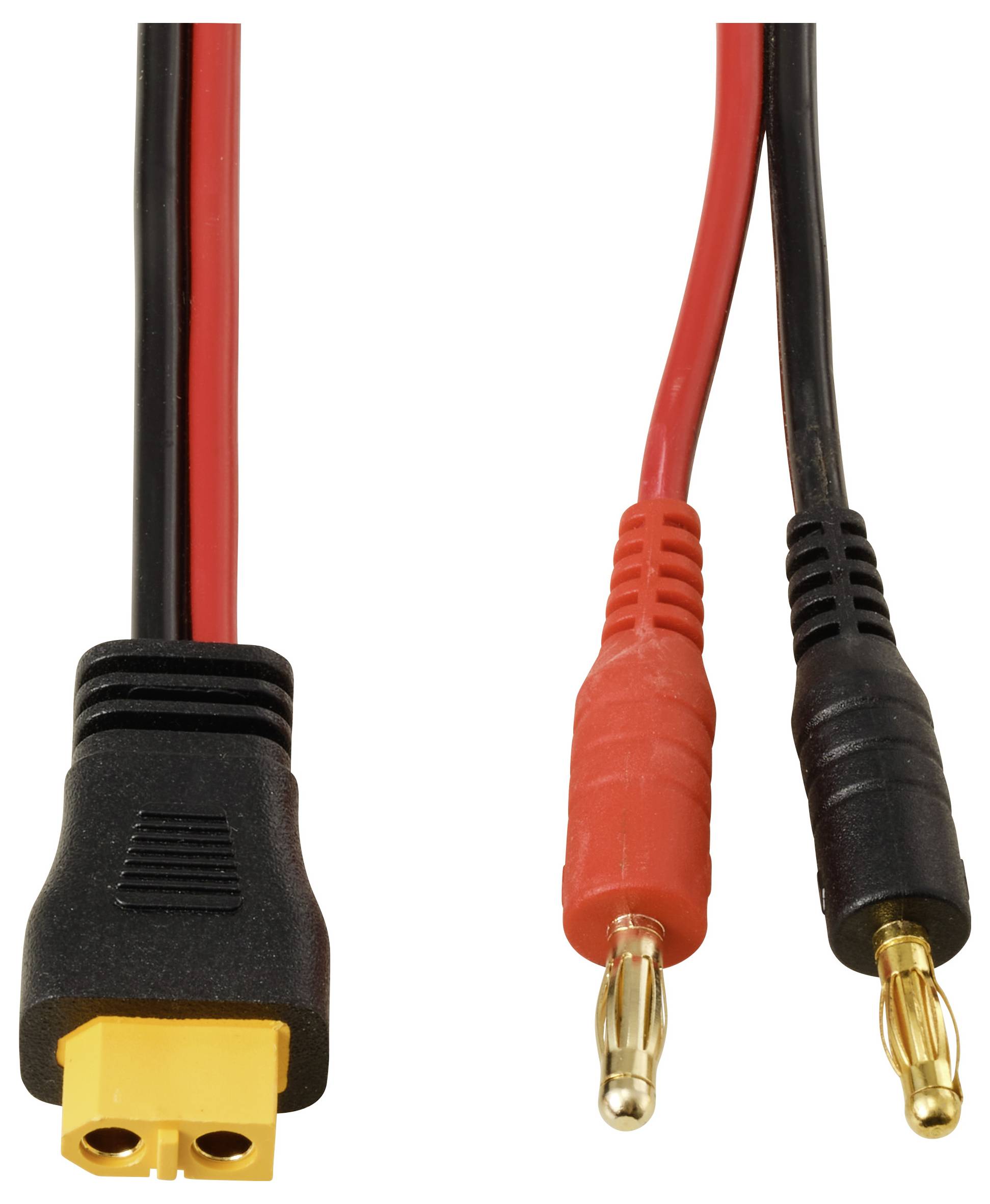 TRU COMPONENTS Bananenstecker 4mm auf XT60-Kabel, Rot/Schwarz 2m TC-13619304 Schwarz, Rot Inhalt: 1St.