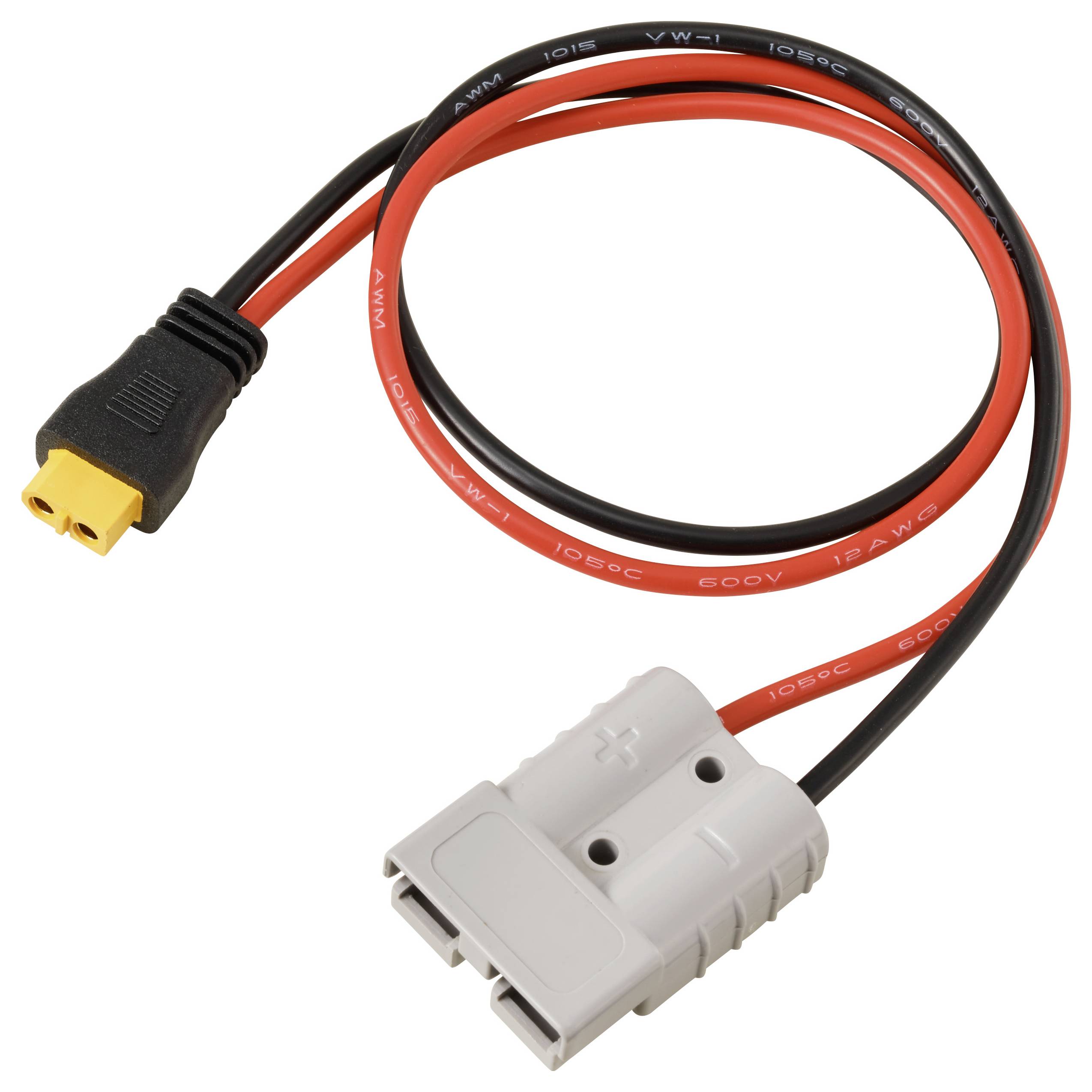 TRU COMPONENTS 50A Akkuanschluss an XT60-Kabel 0,5m TC-13619308 Schwarz, Rot Inhalt: 1St.