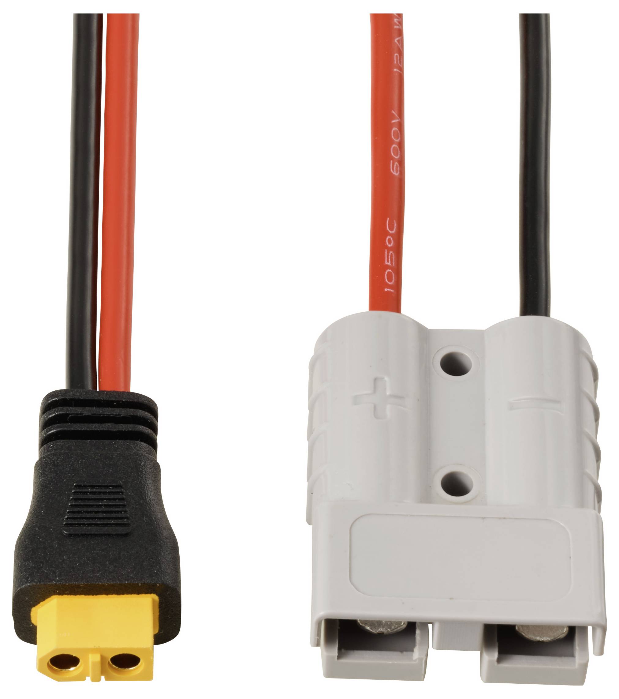 TRU COMPONENTS 50A Akkuanschluss an XT60-Kabel 0,5m TC-13619308 Schwarz, Rot Inhalt: 1St.