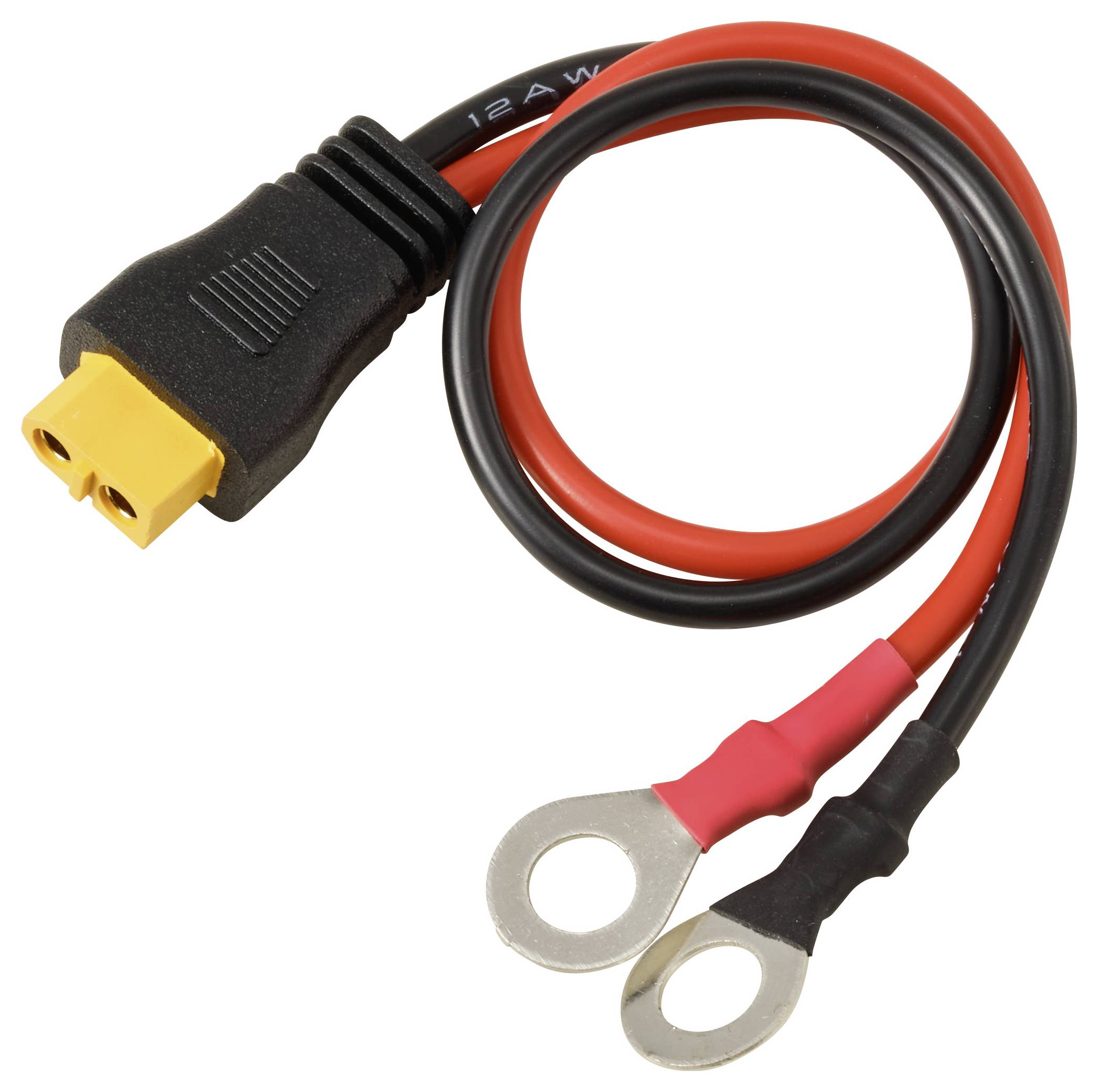 TRU COMPONENTS Ringkabelschuh zum XT60-Anschlusskabel 0,25m TC-13619316 Schwarz, Rot Inhalt: 1St.
