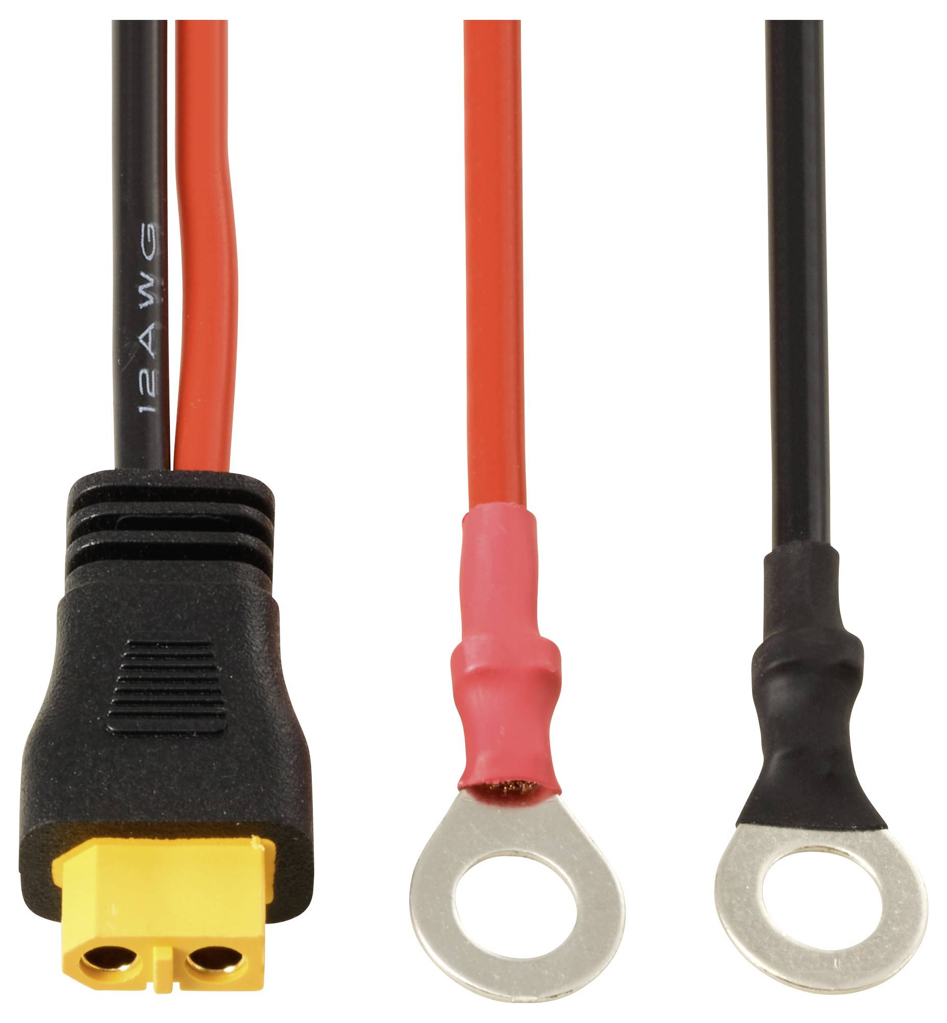 TRU COMPONENTS Ringkabelschuh zum XT60-Anschlusskabel 0,25m TC-13619316 Schwarz, Rot Inhalt: 1St.