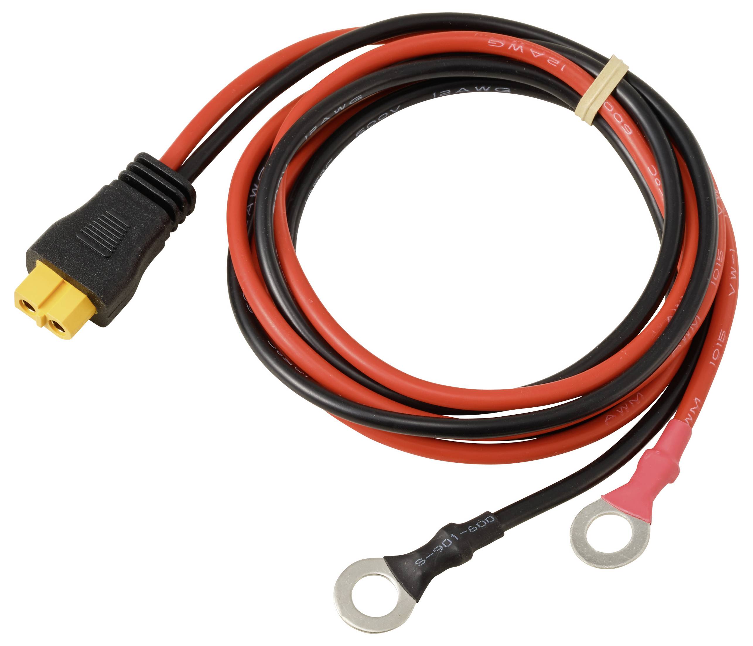 TRU COMPONENTS Ringkabelschuh zum XT60-Anschlusskabel 1m TC-13619320 Schwarz, Rot Inhalt: 1St.