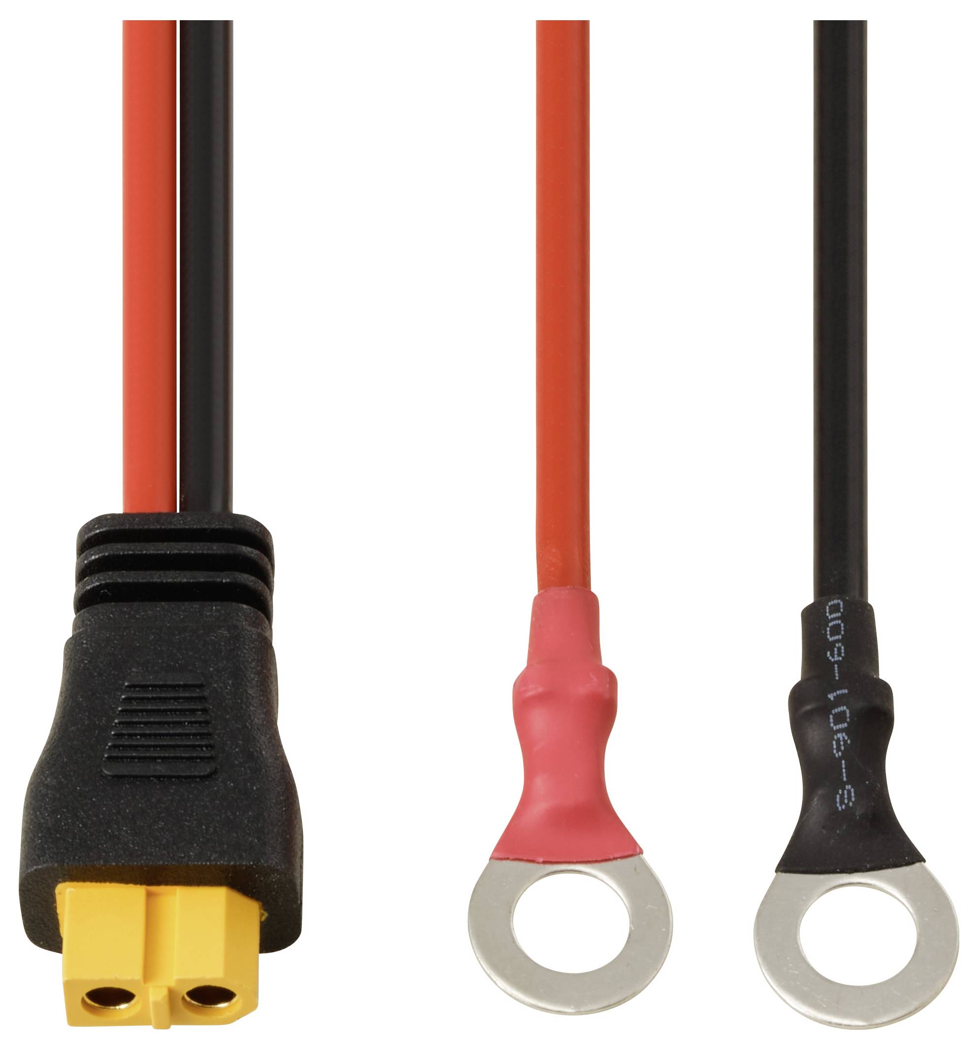 TRU COMPONENTS Ringkabelschuh zum XT60-Anschlusskabel 1m TC-13619320 Schwarz, Rot Inhalt: 1St.