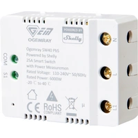 Shelly Ogemray smarter Relaisschalter 25A Schalt-Messaktor Bluetooth, Wi-Fi Shelly Ogemray smarter Relaisschalter 25A Schalt-Messaktor Bluetooth, Wi-Fi
