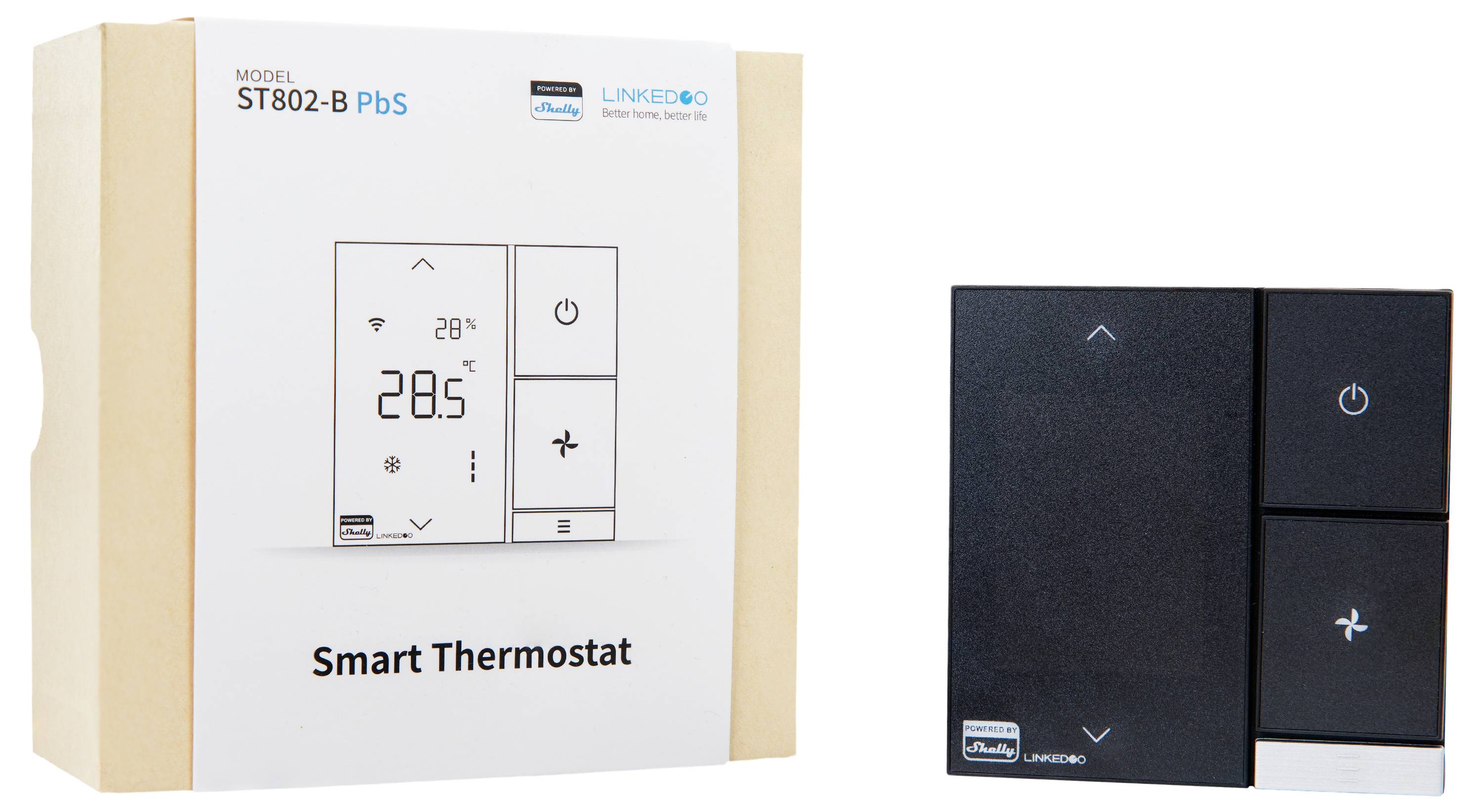Shelly LinkedGo smartes HVAC-Thermostat Fußbodenheizungssteuerung, Raumthermostat Bluetooth, Wi-Fi