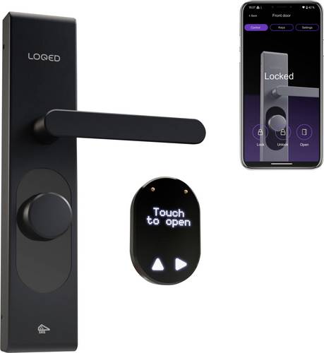 Shelly LOQED Touch Smart Lock Black Edition Türschlossantrieb, Türöffner-Steuerung Bluetooth, Wi-F