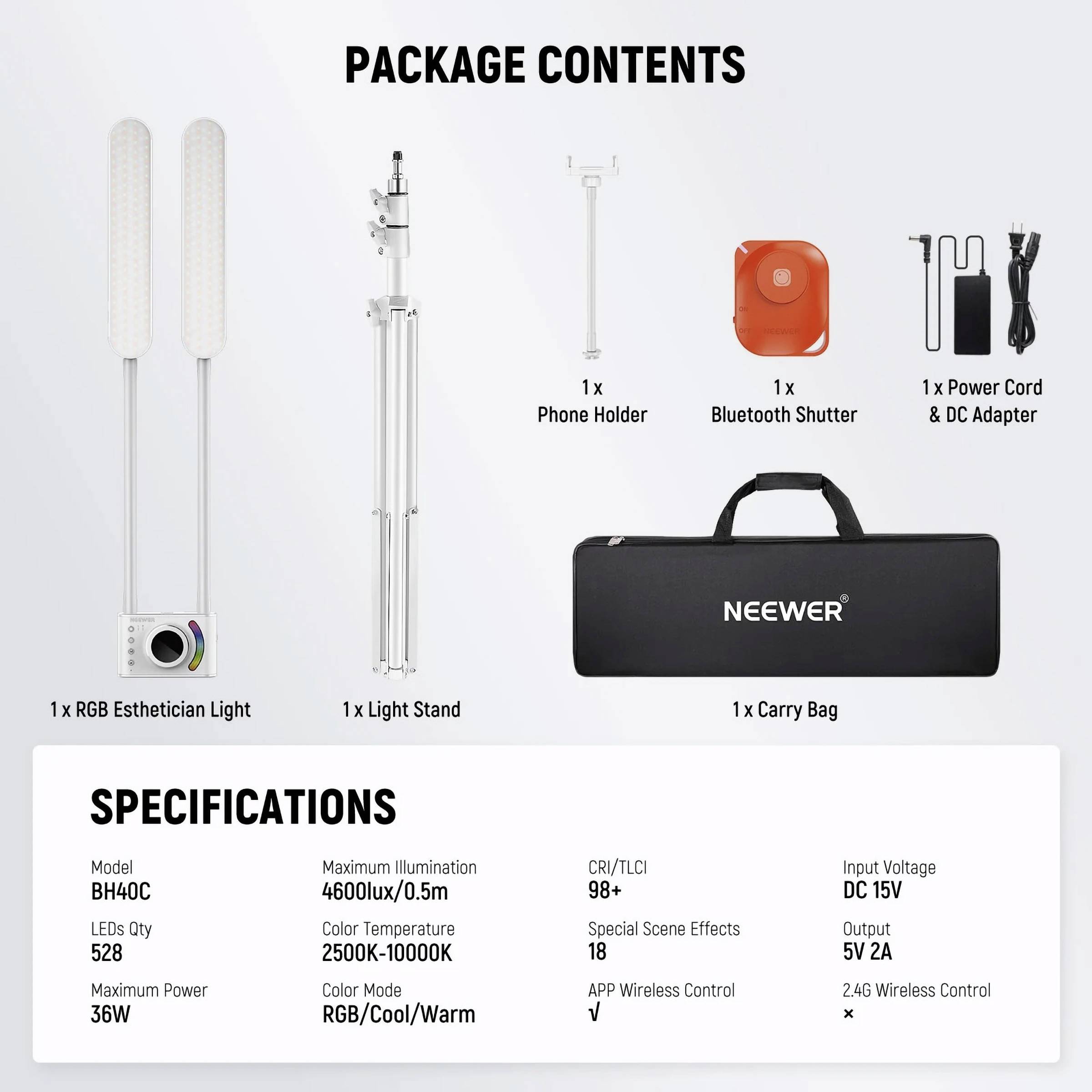 Neewer BH40C LED Videoleuchte