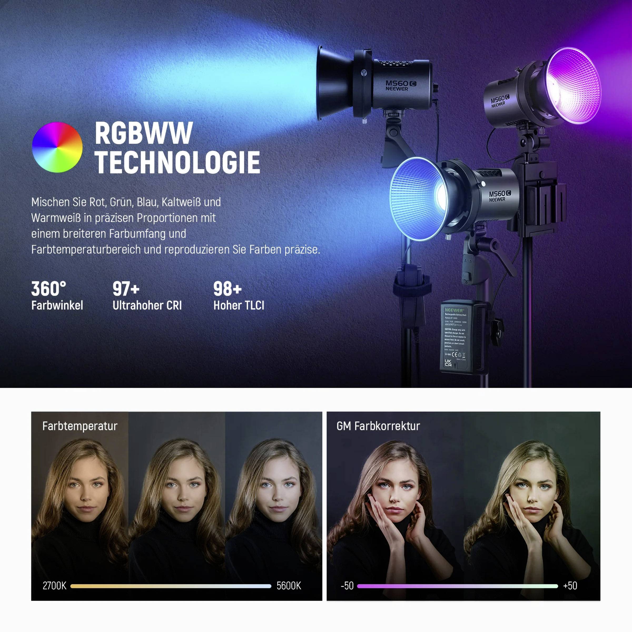 Neewer MS60C LED Videoleuchte