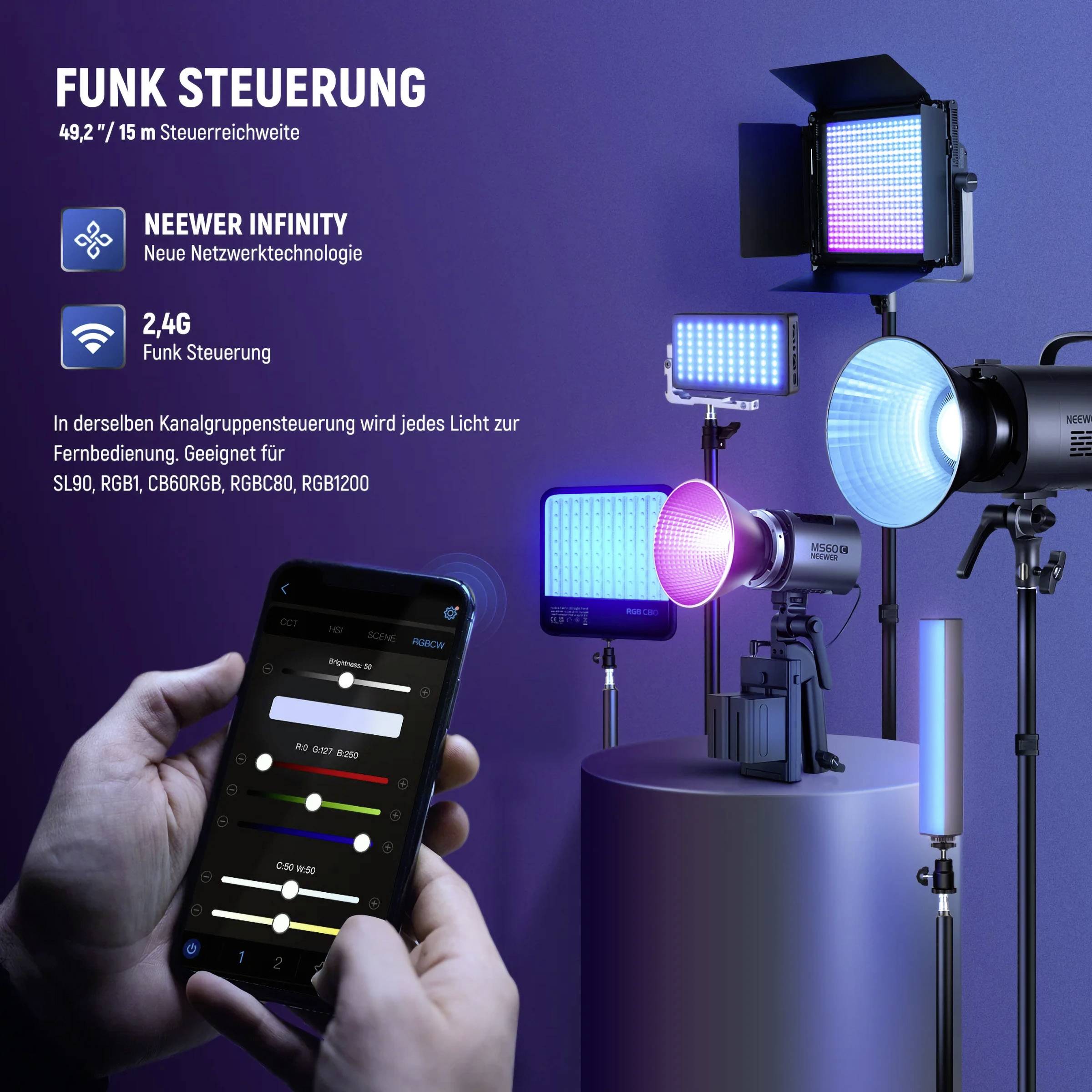 Neewer MS60C LED Videoleuchte