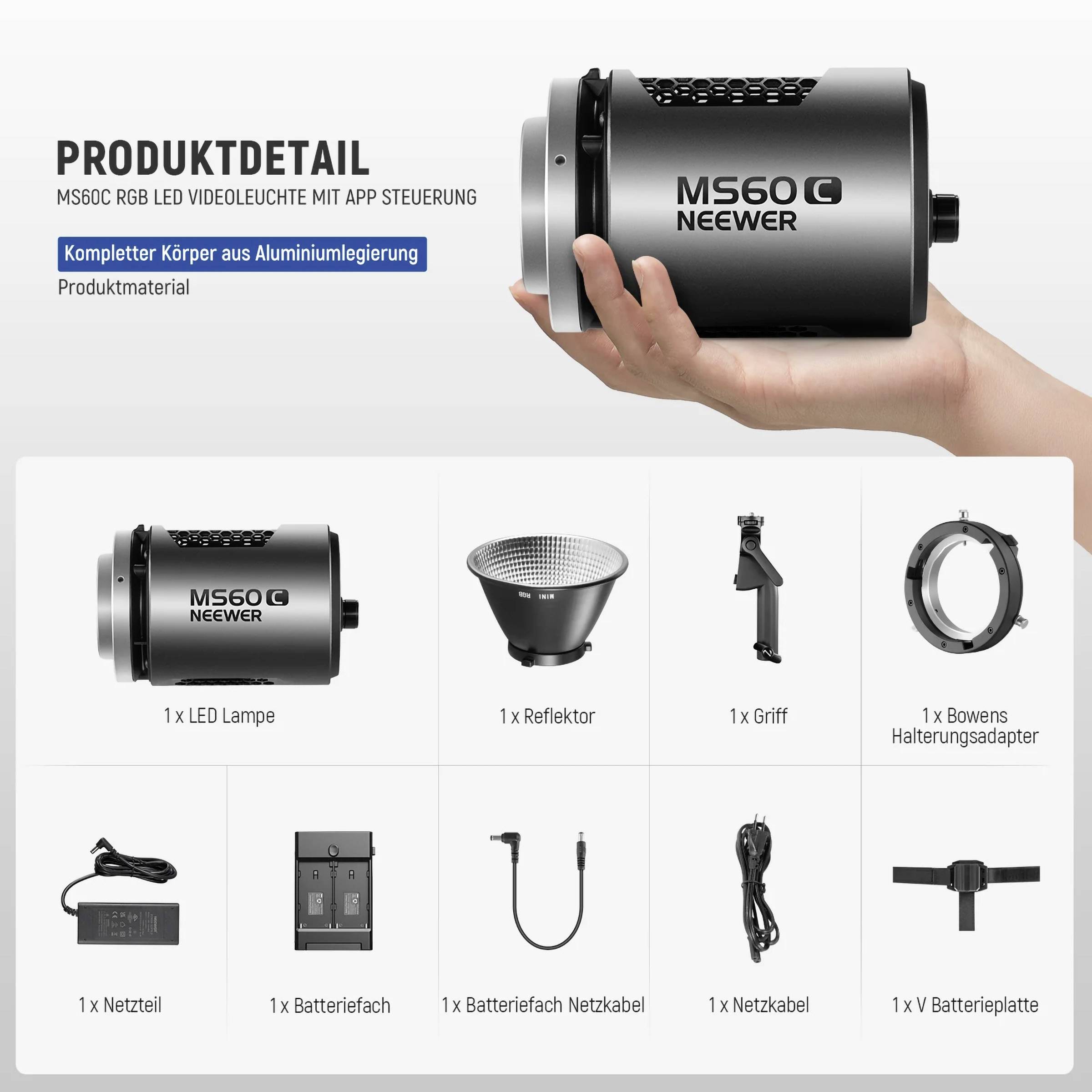 Neewer MS60C LED Videoleuchte