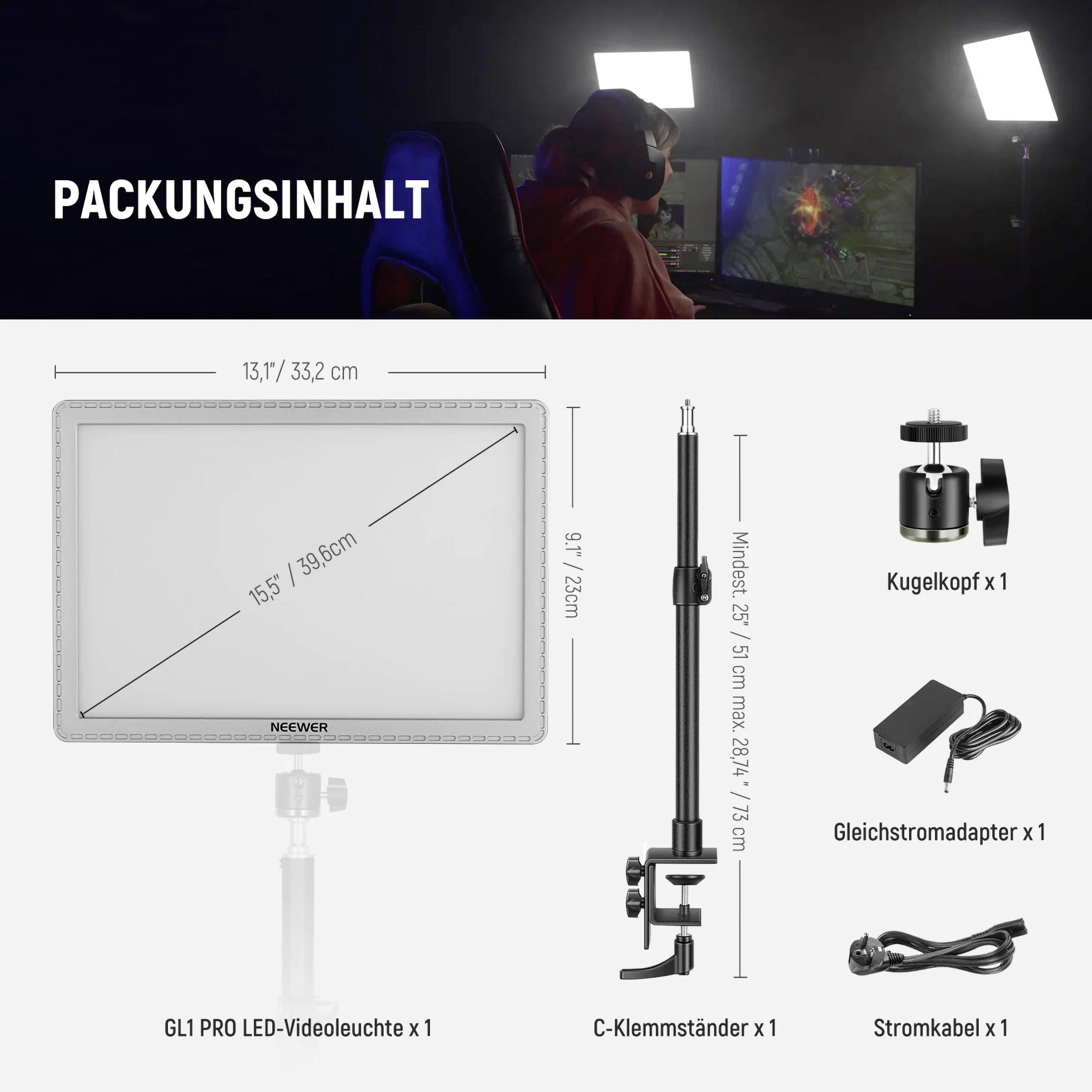 Neewer GL1PRO LED Videoleuchte