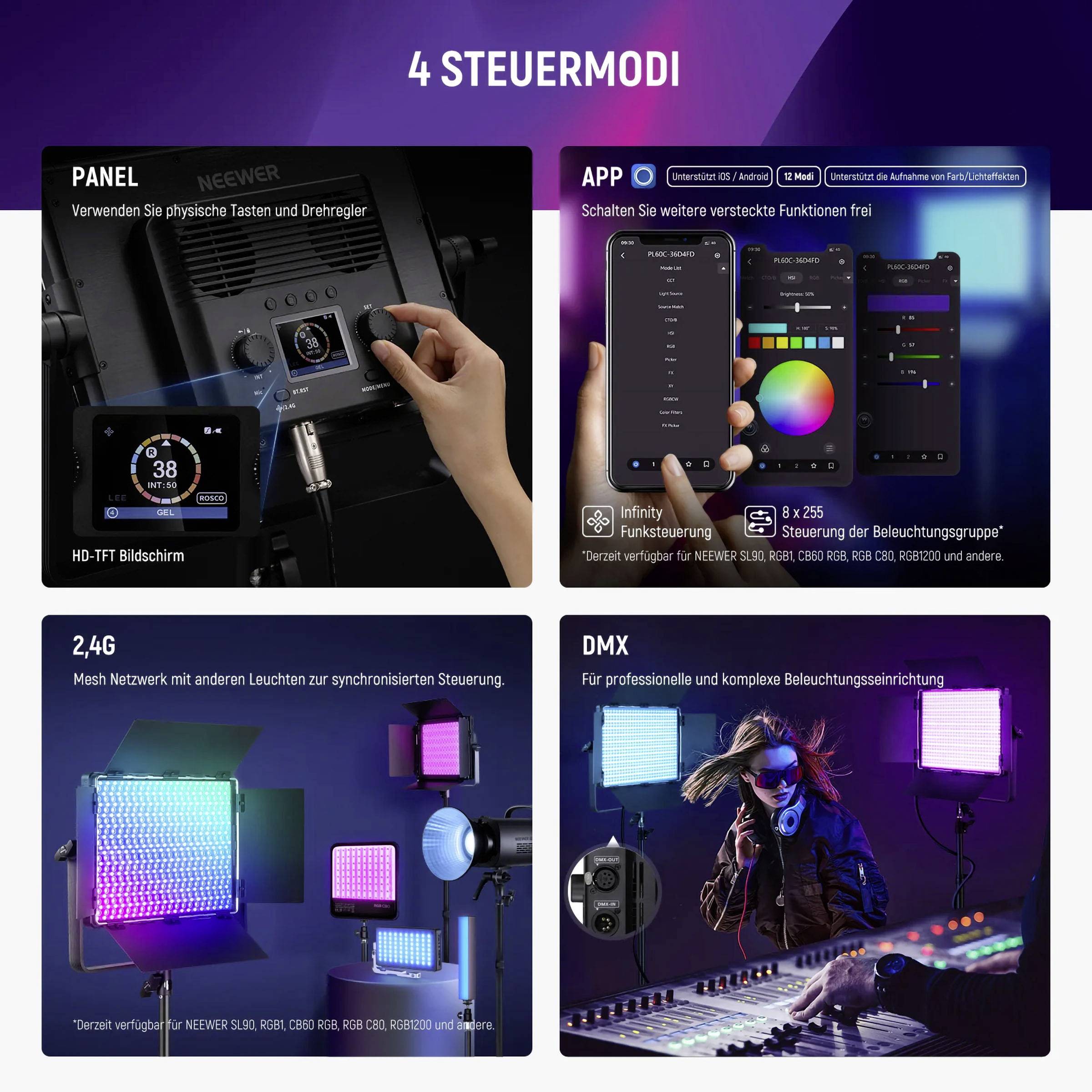 Neewer PL60C LED Videoleuchte