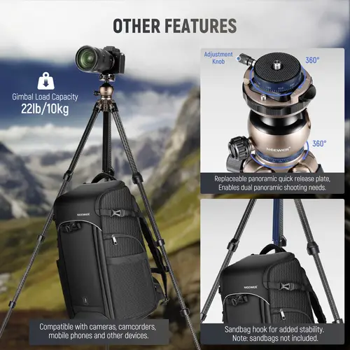 Neewer TP30 Kompaktes Carbon-Reisestativ Tripod Neewer TP30 Kompaktes Carbon-Reisestativ Tripod
