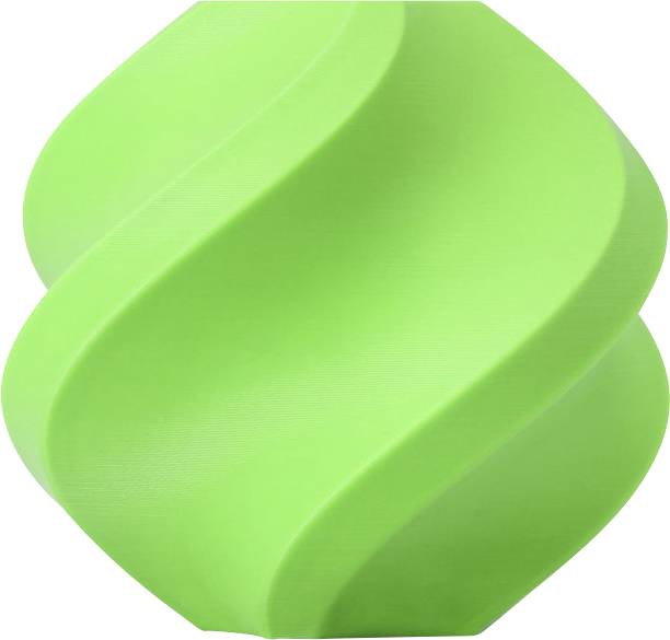 Ein glattes, grün gedrehtes Objekt mit einer skulpturalen Form, das wie ein modern gestaltetes Dekorstück wirkt.