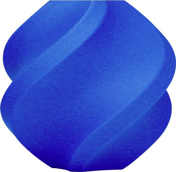 Blaues, spiralförmiges Design auf weißem Hintergrund, das ein dynamisches, modernes Kunstwerk darstellt.