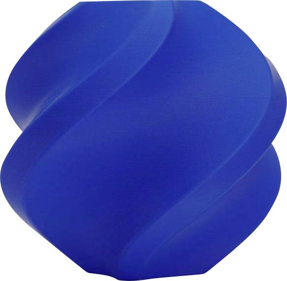 Blauer, spiralförmiger Ball, möglicherweise aus Gummi oder Kunststoff. Dient vermutlich als Spiel- oder Therapiemittel.