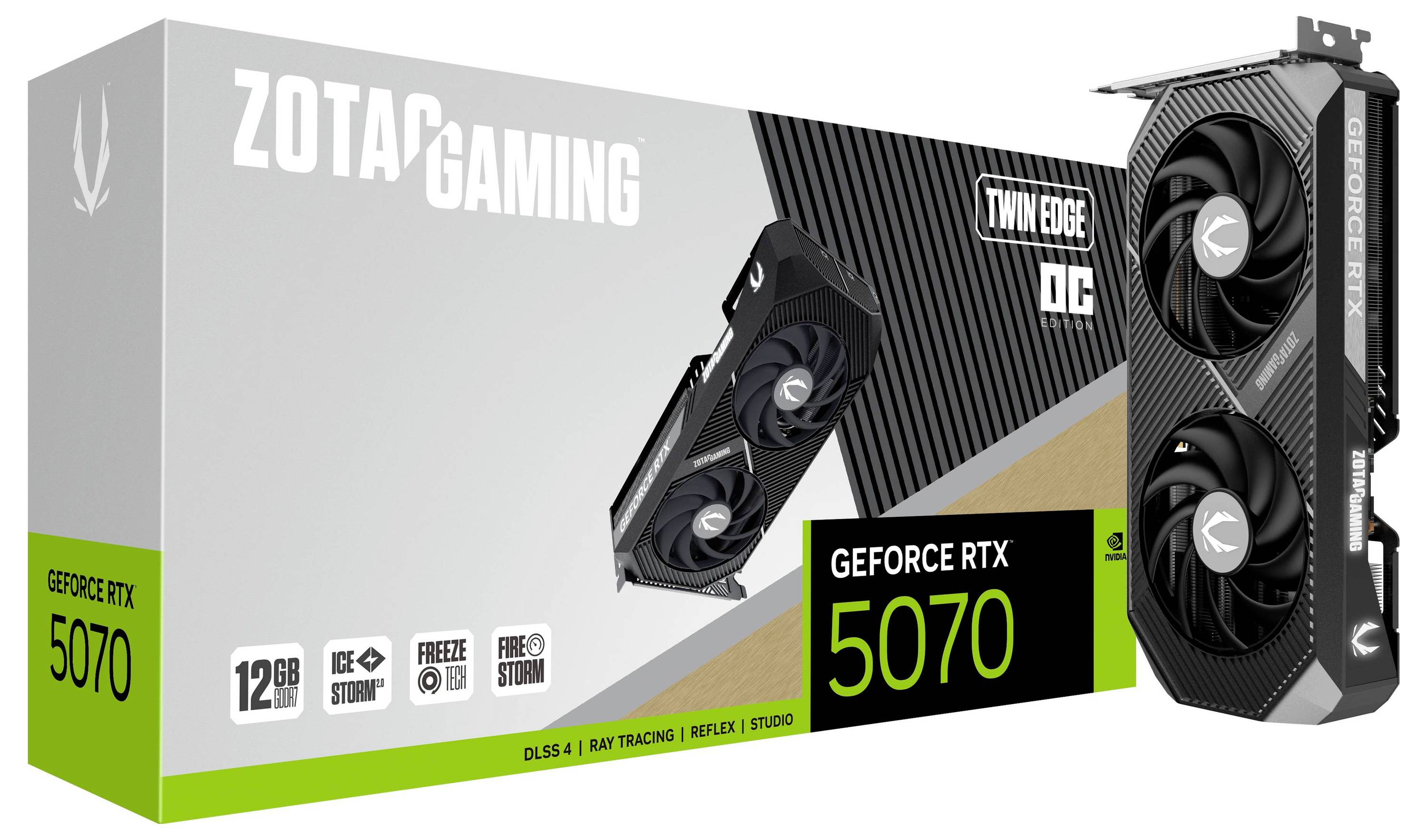 Zotac Grafikkarte Nvidia GeForce RTX 5070 12GB GDDR7-VRAM PCIe x16 HDMI®, DisplayPort NVIDIA G-Sync, Übertaktet / Overclocked