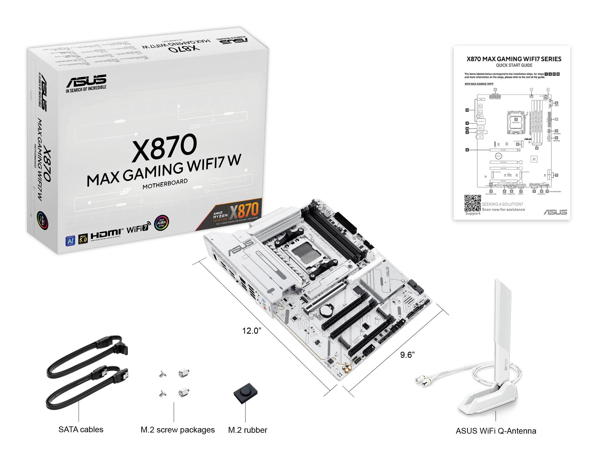Asus X870 MAX Mainboard Sockel (PC) AMD® AM5 Formfaktor (Details) ATX Mainboard-Chipsatz AMD® X870
