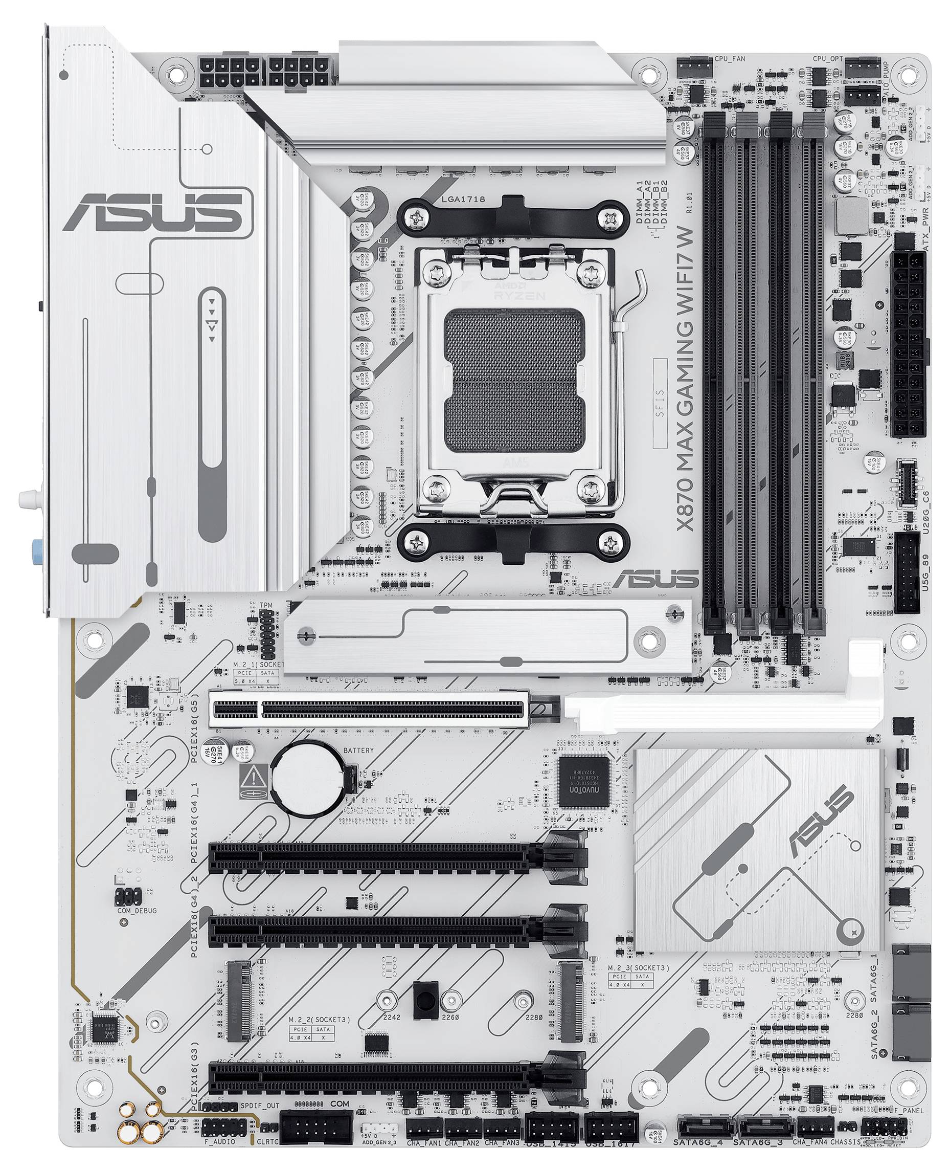 Asus X870 MAX Mainboard Sockel (PC) AMD® AM5 Formfaktor (Details) ATX Mainboard-Chipsatz AMD® X870