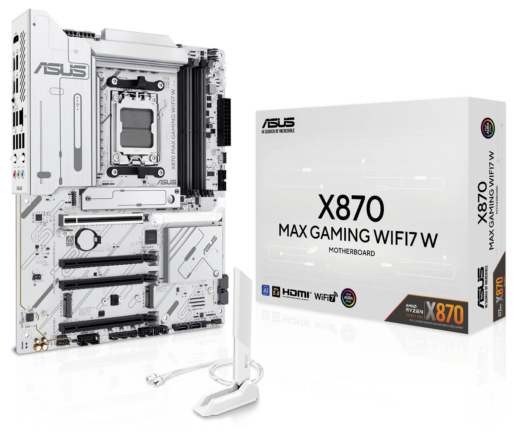 Asus X870 MAX Mainboard Sockel (PC) AMD® AM5 Formfaktor (Details) ATX Mainboard-Chipsatz AMD® X870