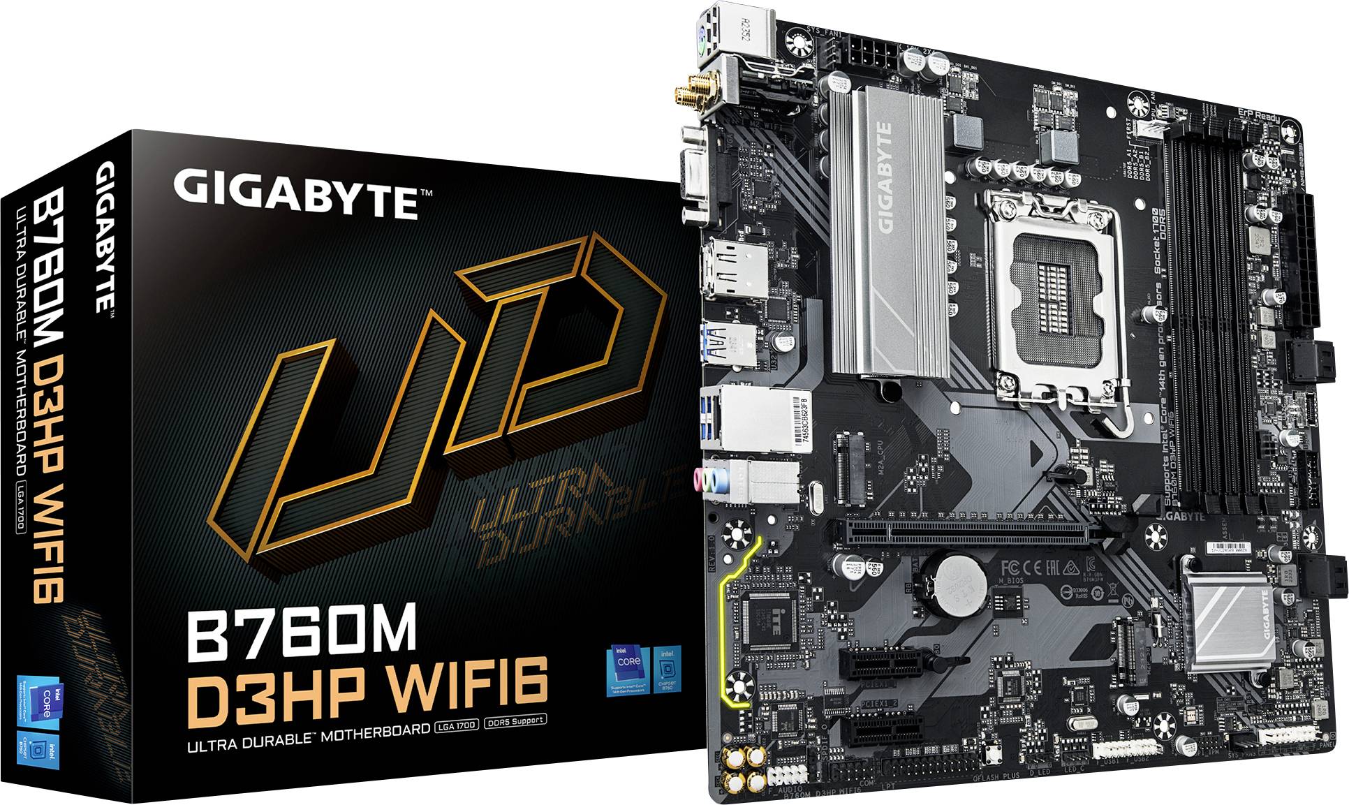 Gigabyte B760M D3HP WIFI6 Mainboard Sockel (PC) Intel® LGA 1700 Formfaktor (Details) Micro-ATX