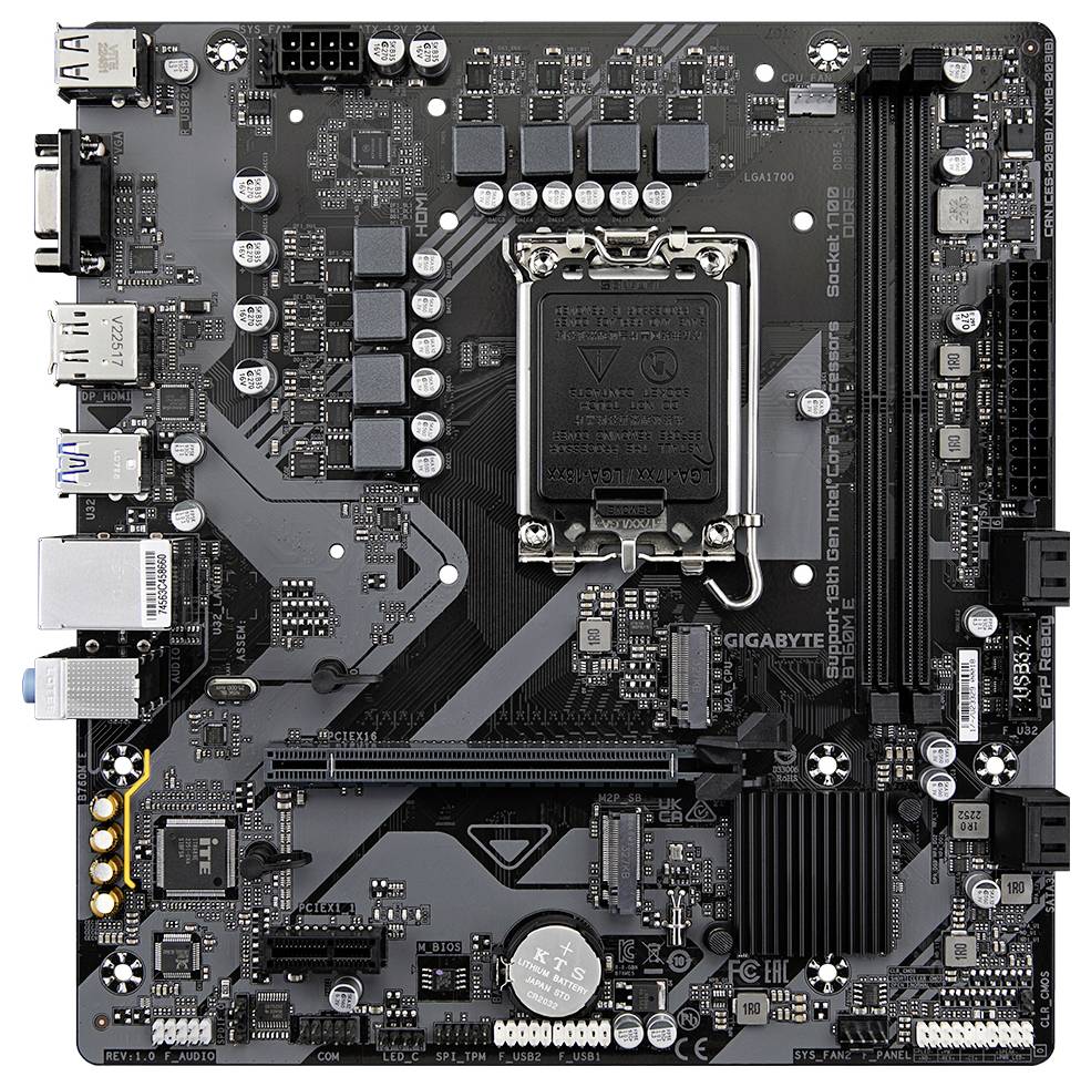 Gigabyte B760M E Mainboard Sockel (PC) Intel® LGA 1700 Formfaktor (Details) Micro-ATX