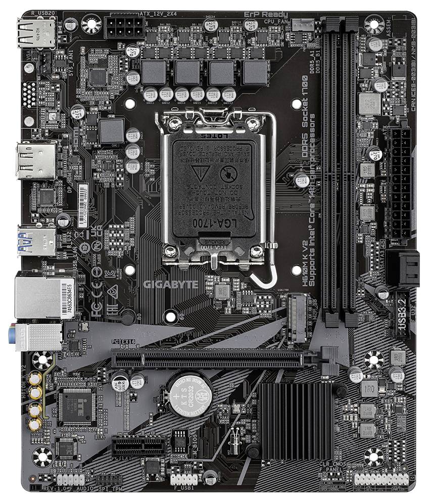 Gigabyte H610M K V2 Mainboard Sockel (PC) Intel® LGA 1700 Formfaktor (Details) Micro-ATX