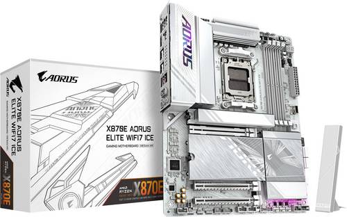 Gigabyte X870E A ELITE WF7 ICE Mainboard Sockel (PC) AMD® AM5 Formfaktor (Details) ATX