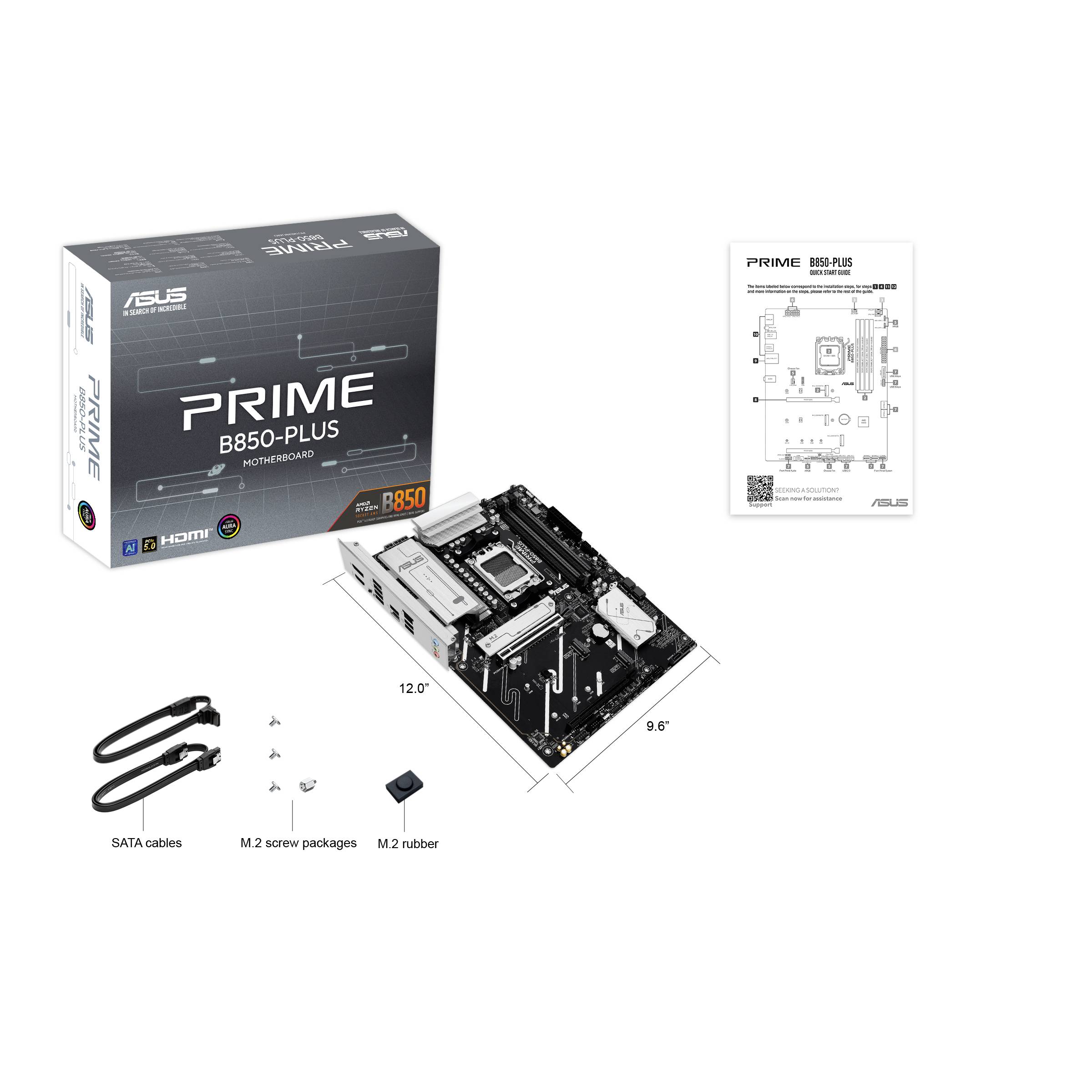 ASUS PRIME B850-PLUS-CSM - Motherboard - ATX - Socket AM5 - AMD B850 Chipsatz - USB-C 3.2 Gen2, USB 3.2 Gen 2, USB 3.2 Gen 1, USB-C 3.2 Gen 1 - 2.5