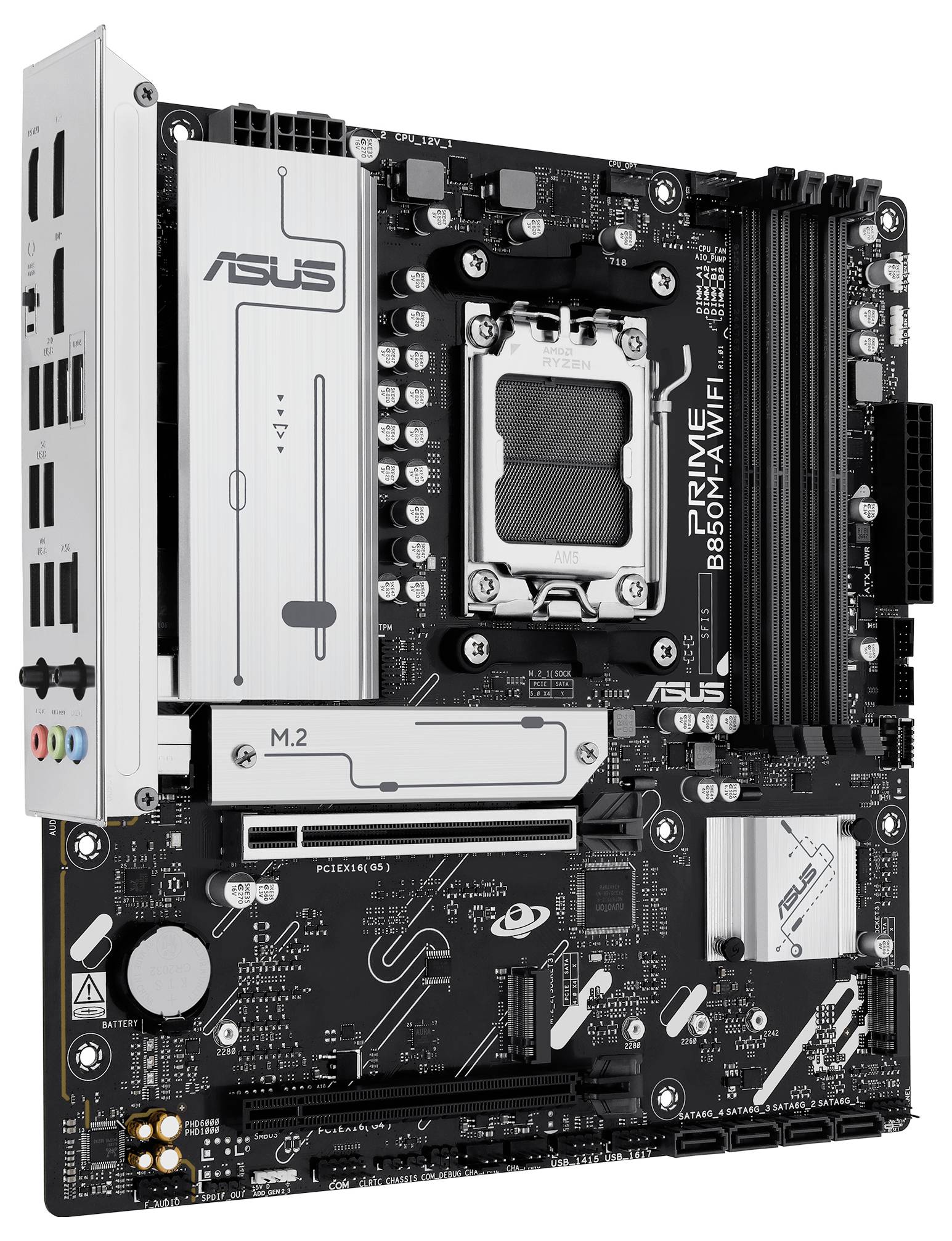 Asus PRIME B850M-A Mainboard Sockel (PC) AMD® AM5 Formfaktor (Details) Micro-ATX Mainboard-Chipsatz AMD® B850