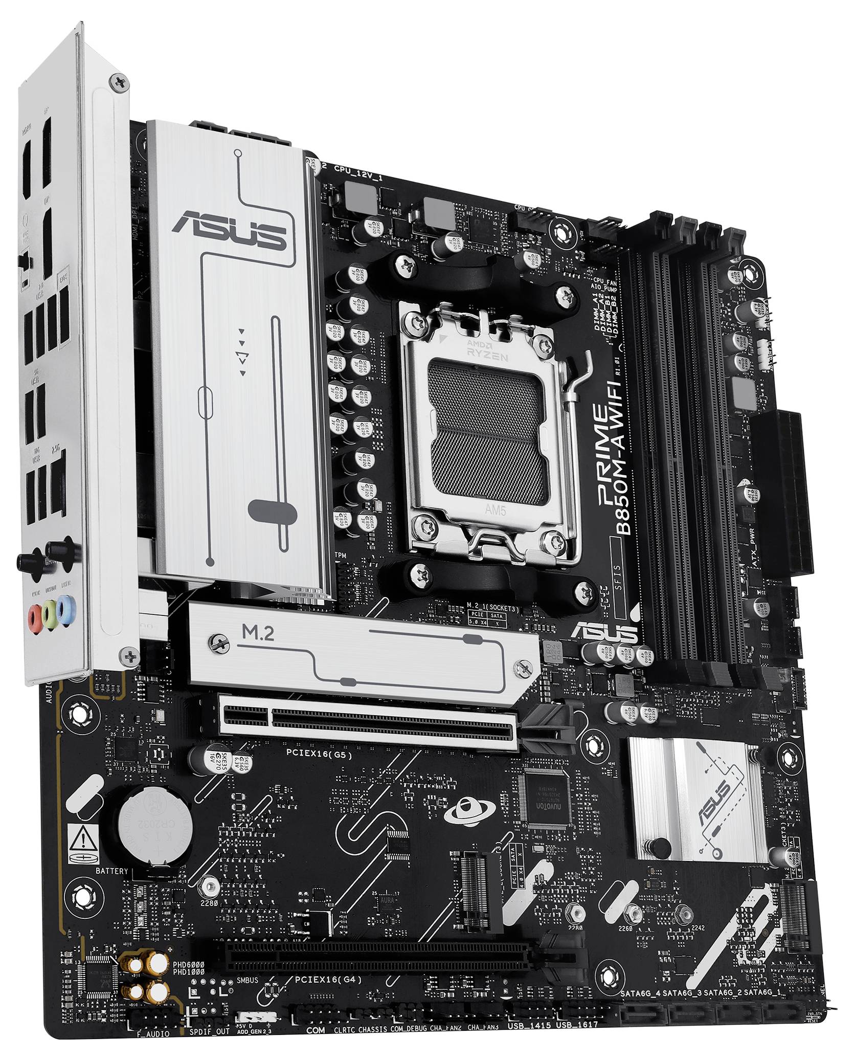 Asus PRIME B850M-A Mainboard Sockel (PC) AMD® AM5 Formfaktor (Details) Micro-ATX Mainboard-Chipsatz AMD® B850