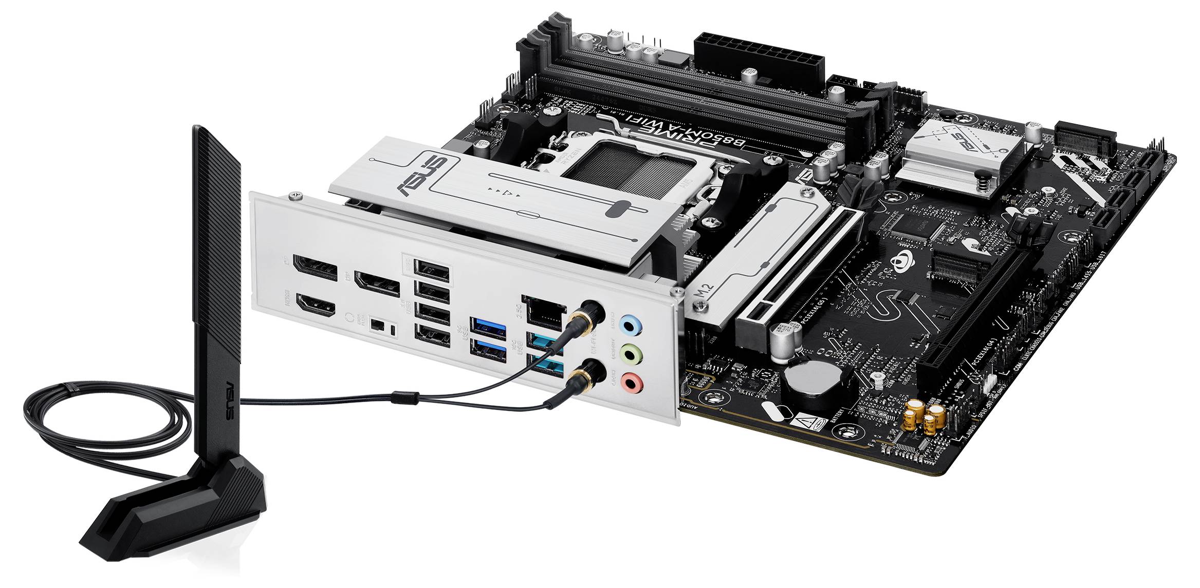 Asus PRIME B850M-A Mainboard Sockel (PC) AMD® AM5 Formfaktor (Details) Micro-ATX Mainboard-Chipsatz AMD® B850