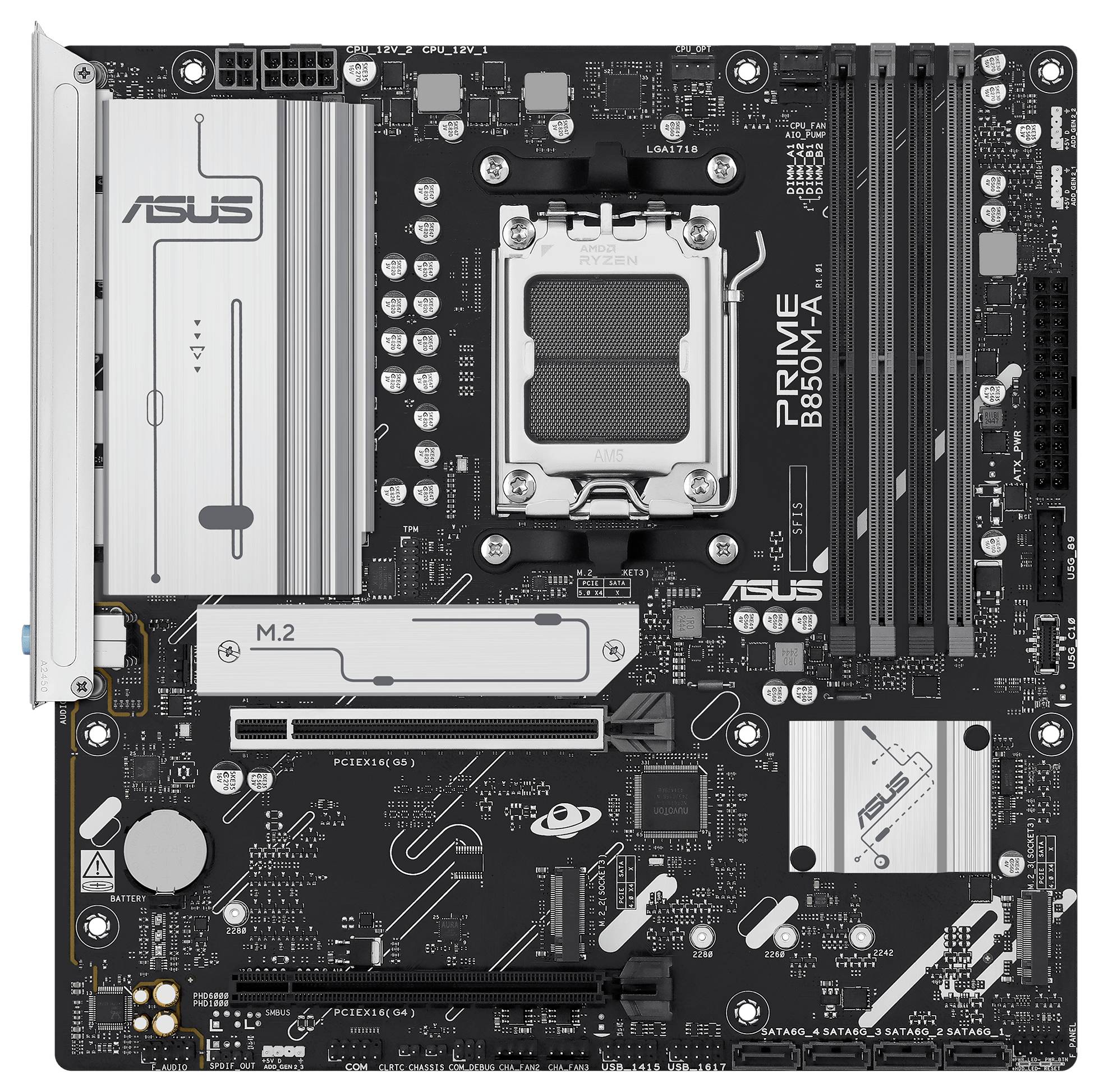Asus PRIME B850M-A-CSM Mainboard Sockel (PC) AMD® AM5 Formfaktor (Details) Micro-ATX Mainboard-Chipsatz AMD® B850