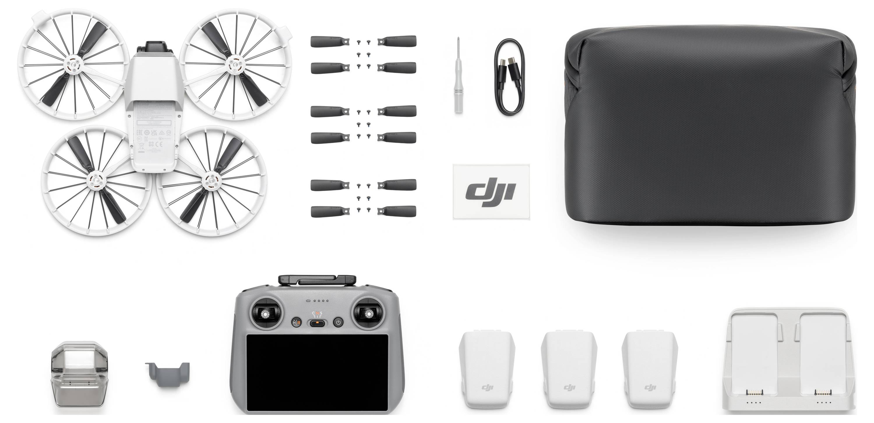 DJI Flip Fly More Combo (DJI RC 2) Quadrocopter 100% RtR Kameraflug Schwarz, Weiß